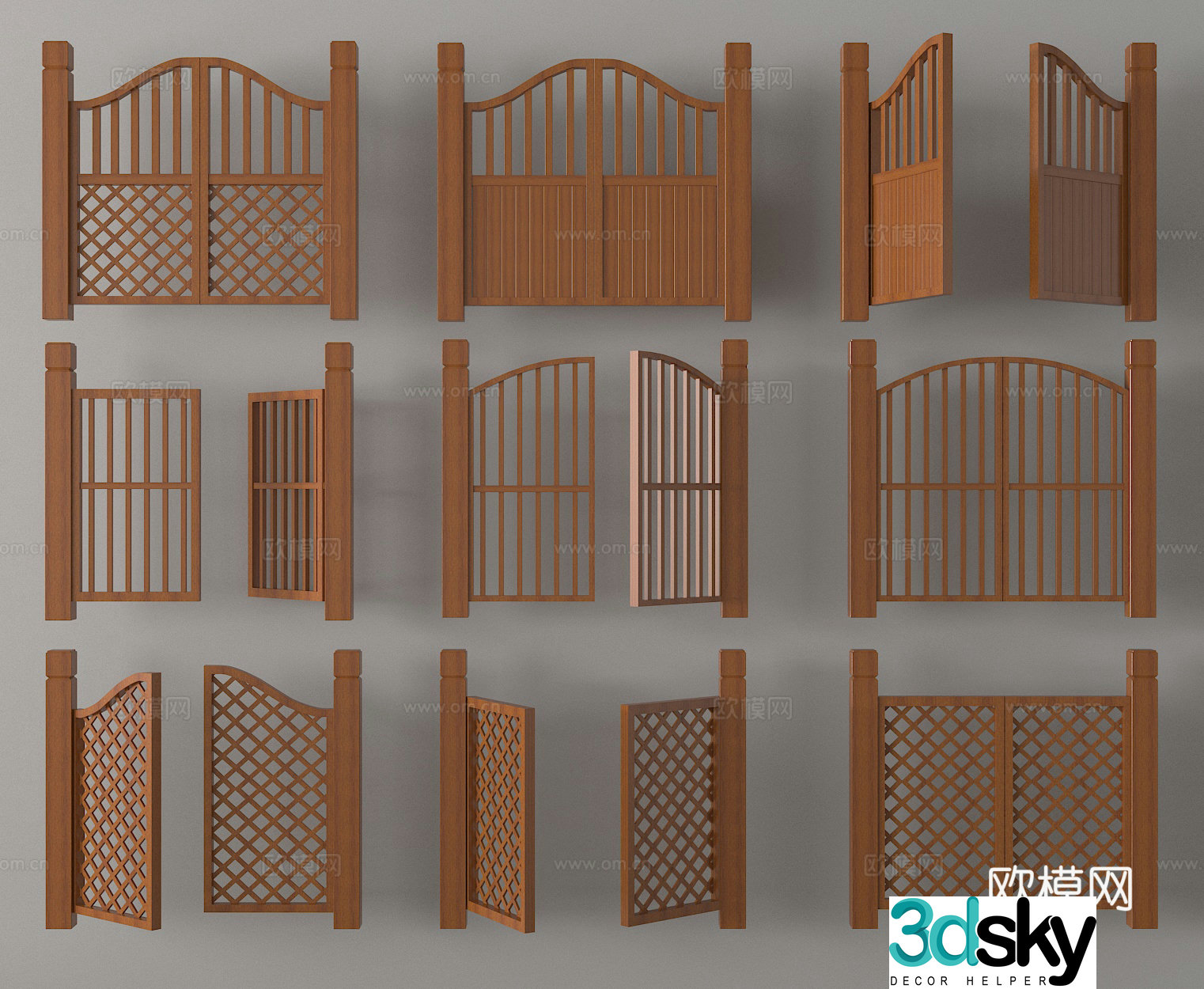 Courtyard door Courtyard door Villa door Wooden door 3d model