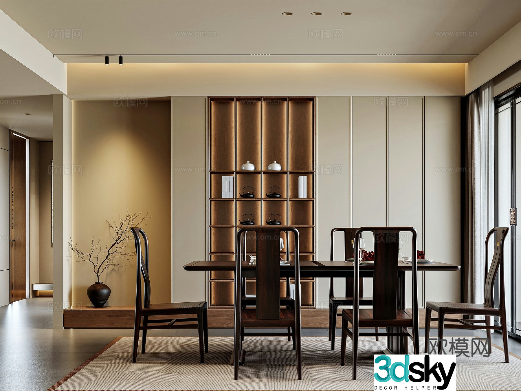 Song style home restaurant 3D model