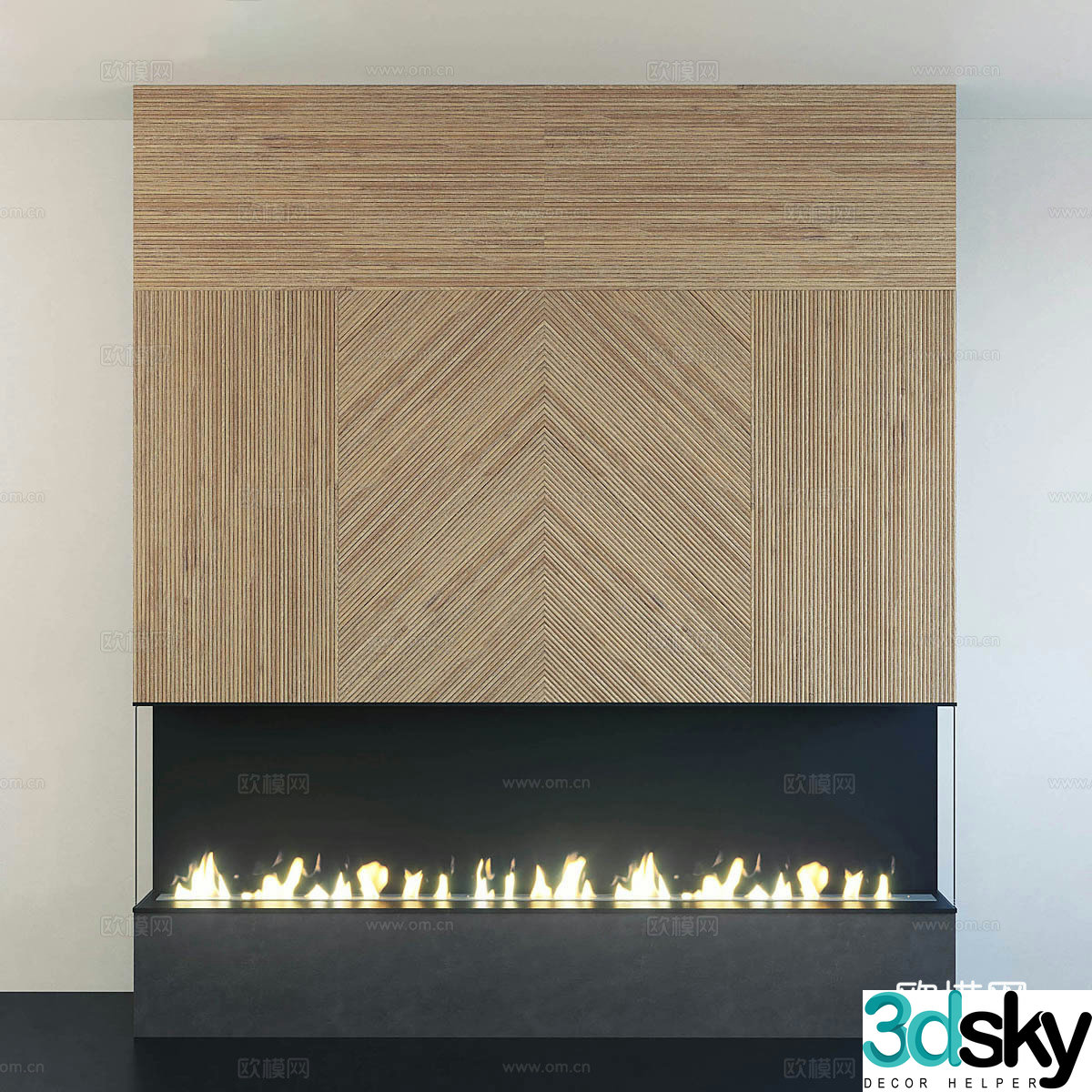 Modern Fireplace 3d Model