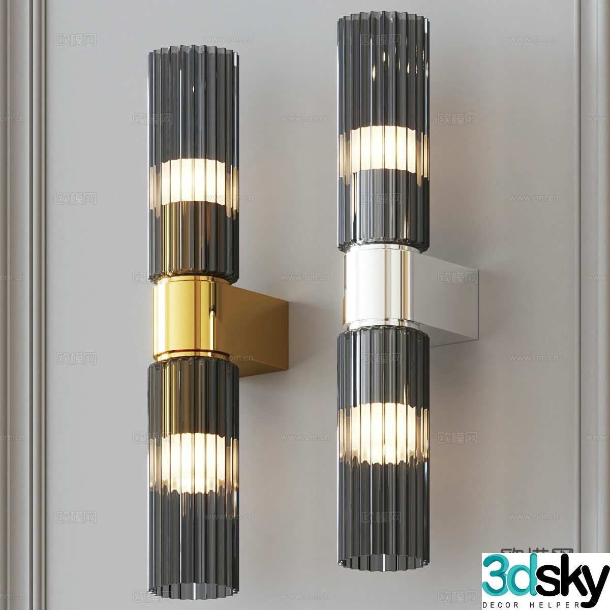 Light luxury wall lamp glass wall lamp crystal wall lamp outdoor wall lamp hotel wall lamp courtyard wall lamp 3D model