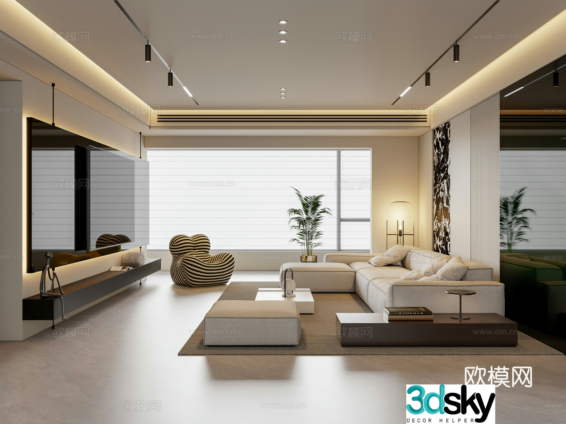 Modern living room 3d model