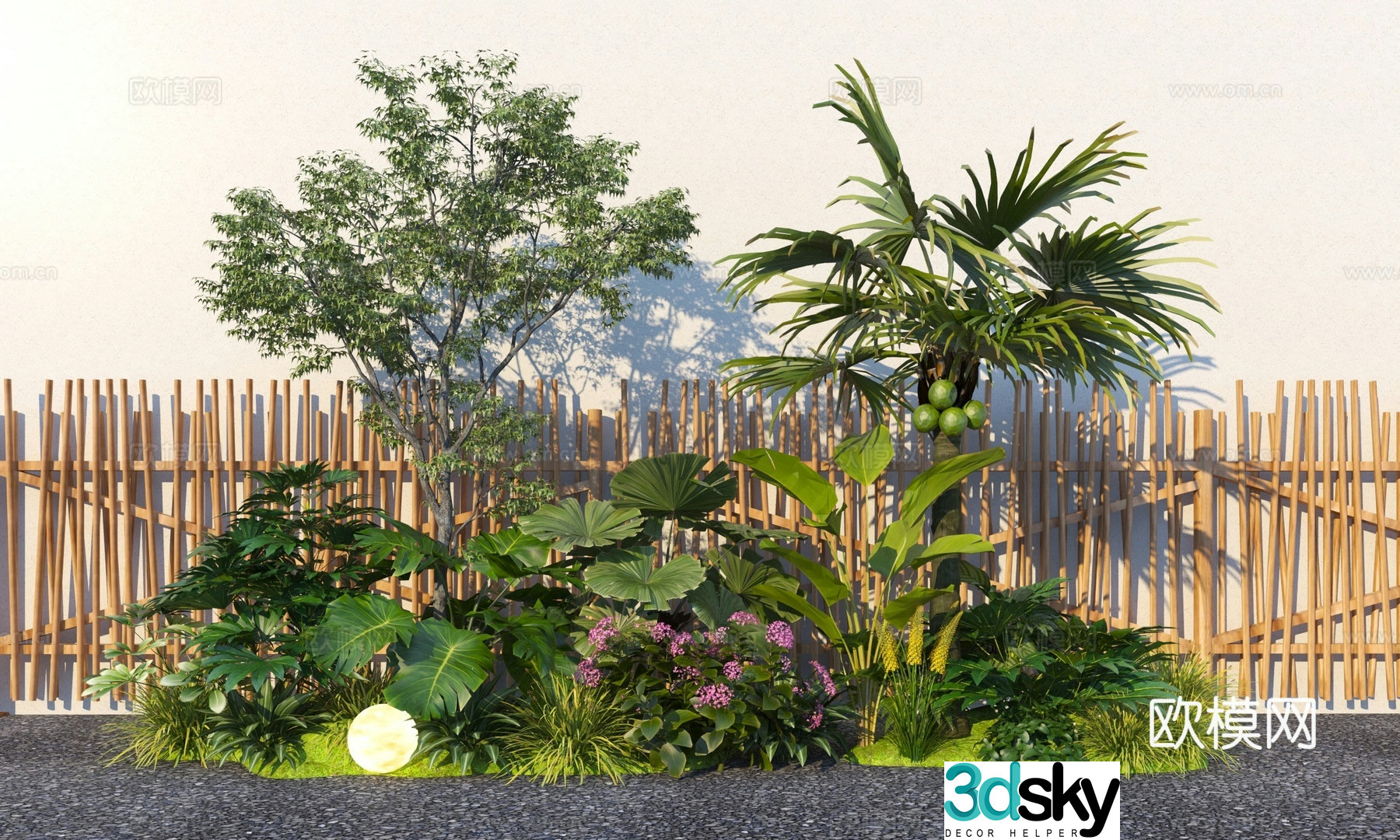 Modern landscape plant landscaping 3D model