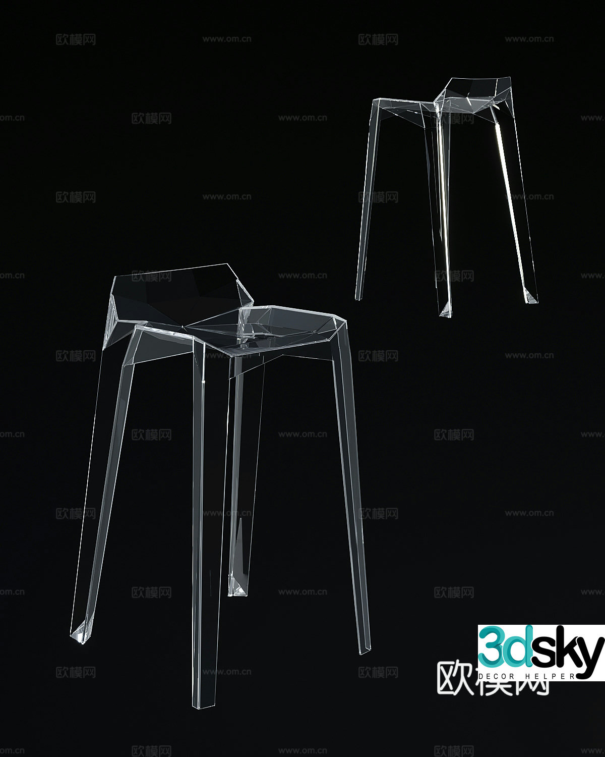 Modern bar chair 3d model