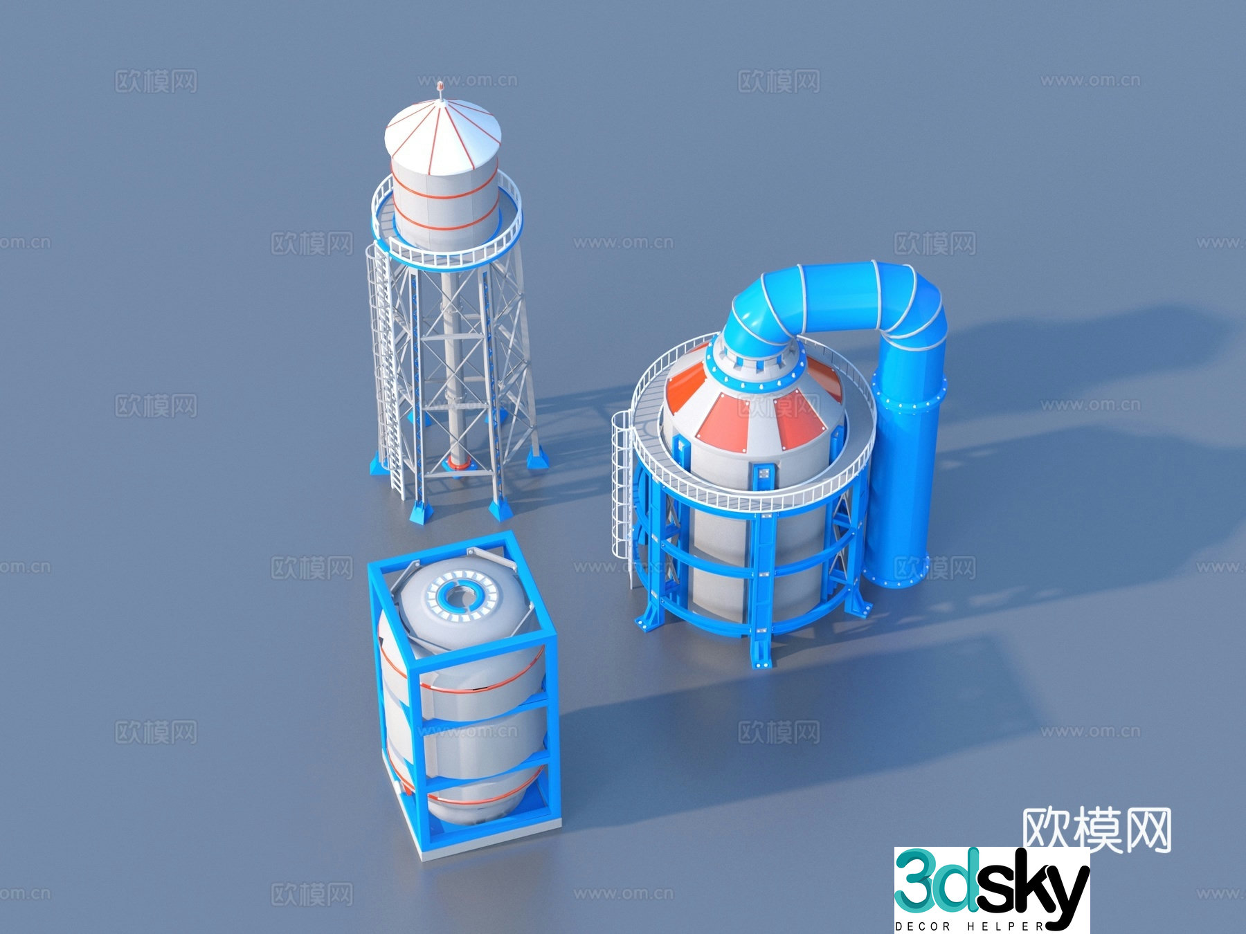 Storage tank Industrial storage tank Valve Ladder 3D model