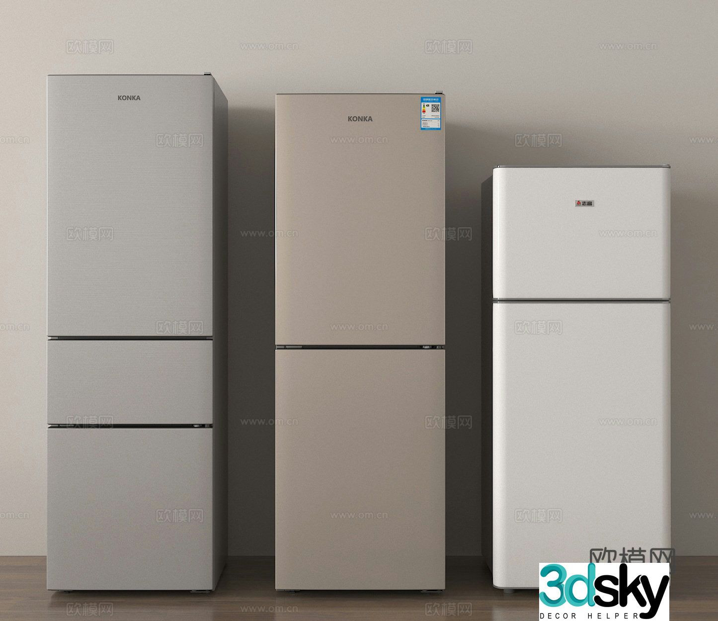 Refrigerator Single-door refrigerator 3D model