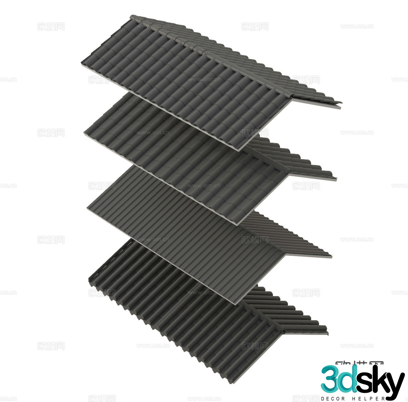 Roof Tile Roof Eaves Eaves 3D Model
