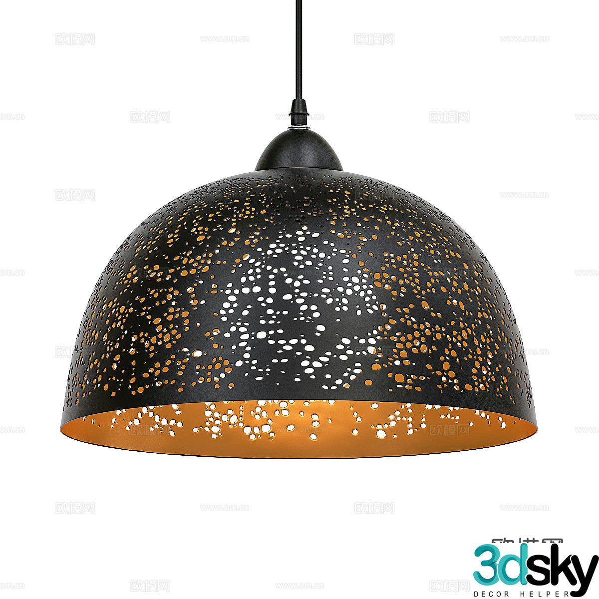 Modern perforated metal decorative chandeliers 3d model