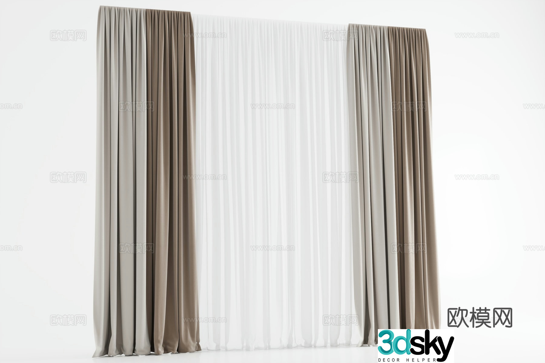 Curtain Venetian blinds Gauze 3d model