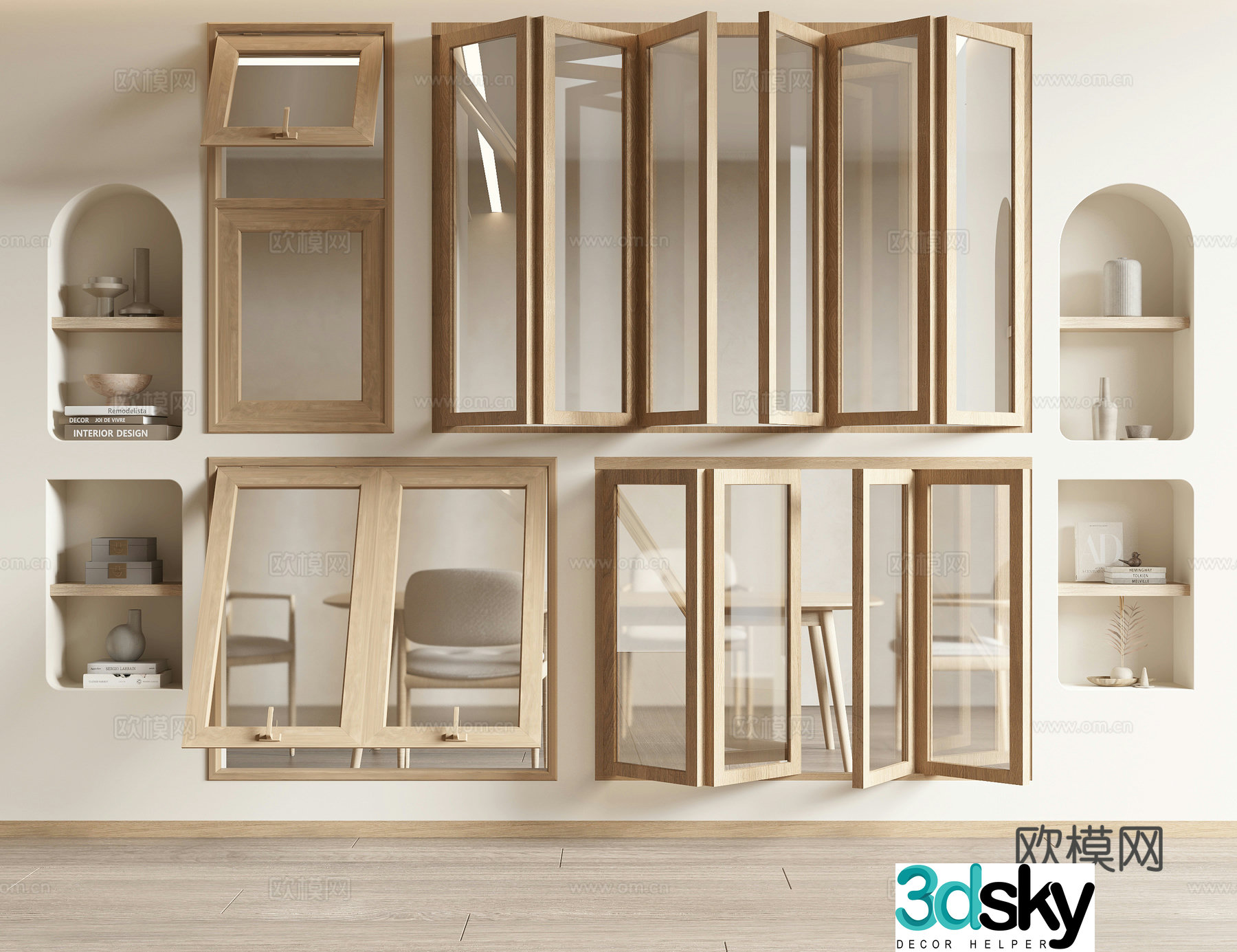 Creamy wind window 3d model