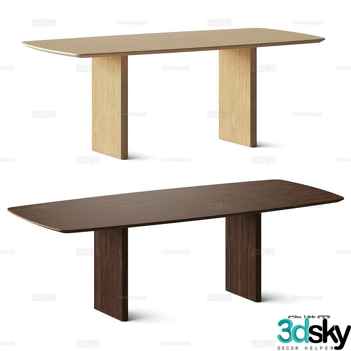 Wasabi dining table Solid wood dining table Solid wood negotiation table Solid wood workbench Solid wood end view table End 3D model
