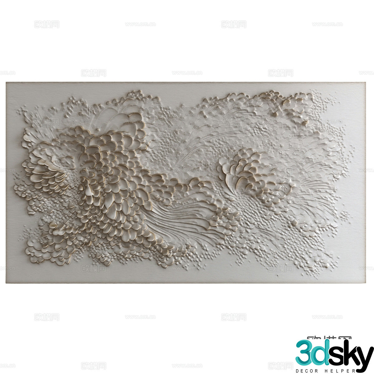 New Chinese bas-relief gypsum hanging decoration 3D model