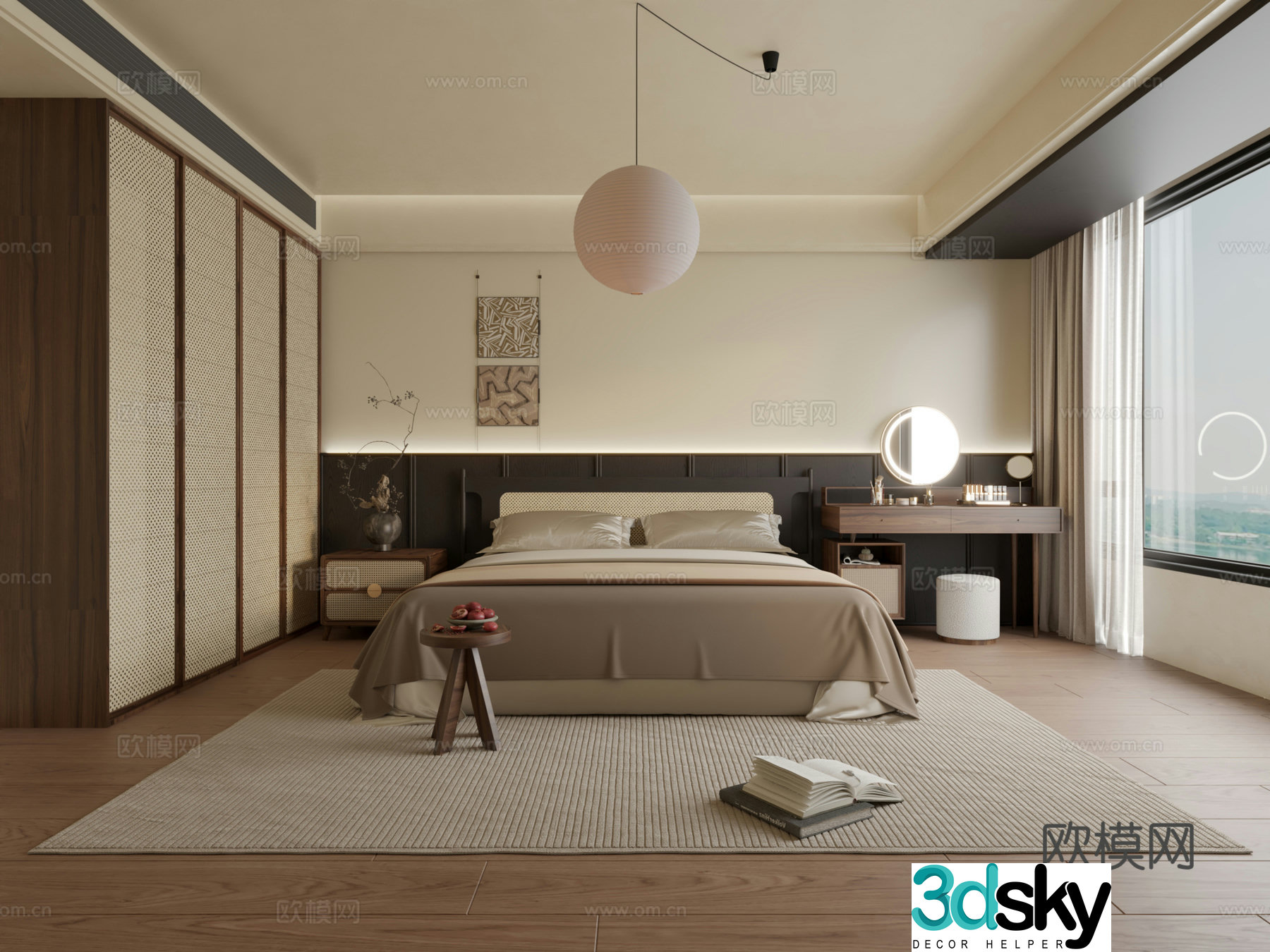 Wasabi retro style bedroom 3d model