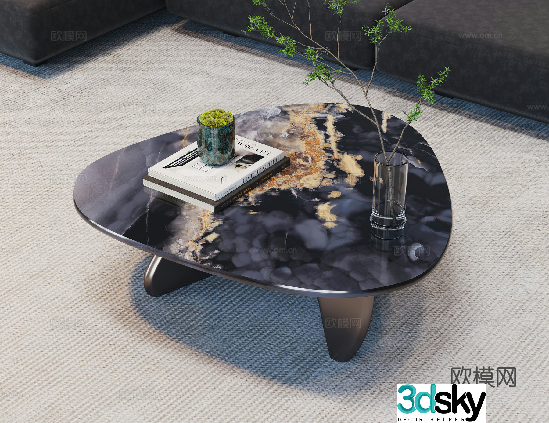 Modern coffee table marble coffee table small coffee table special-shaped coffee table coffee table ornament 3D model