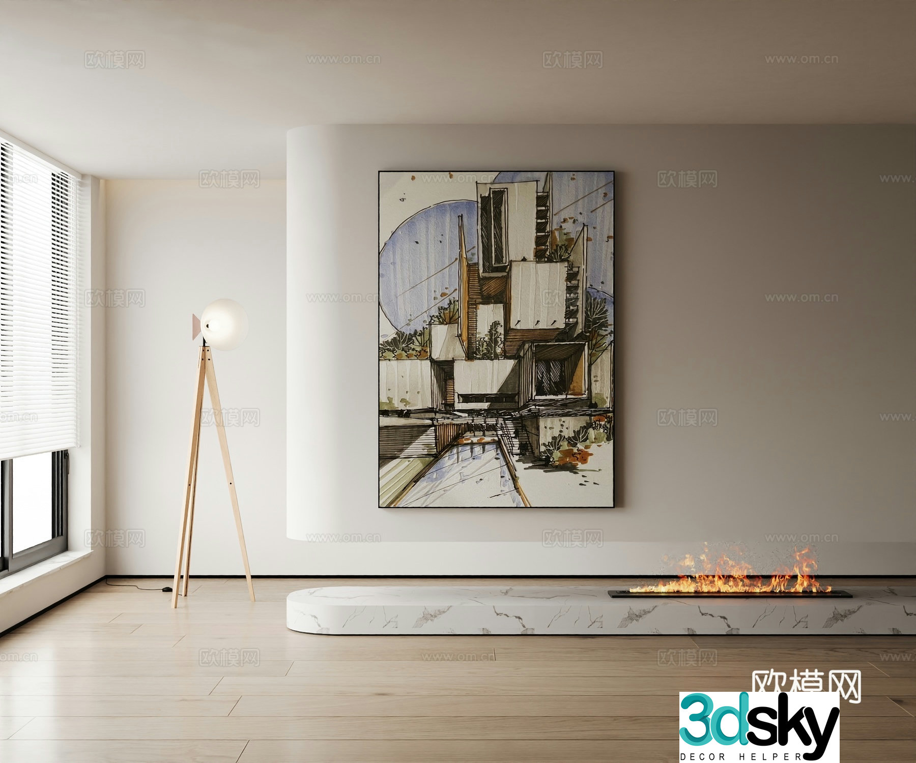 Modern decorative painting 3d model