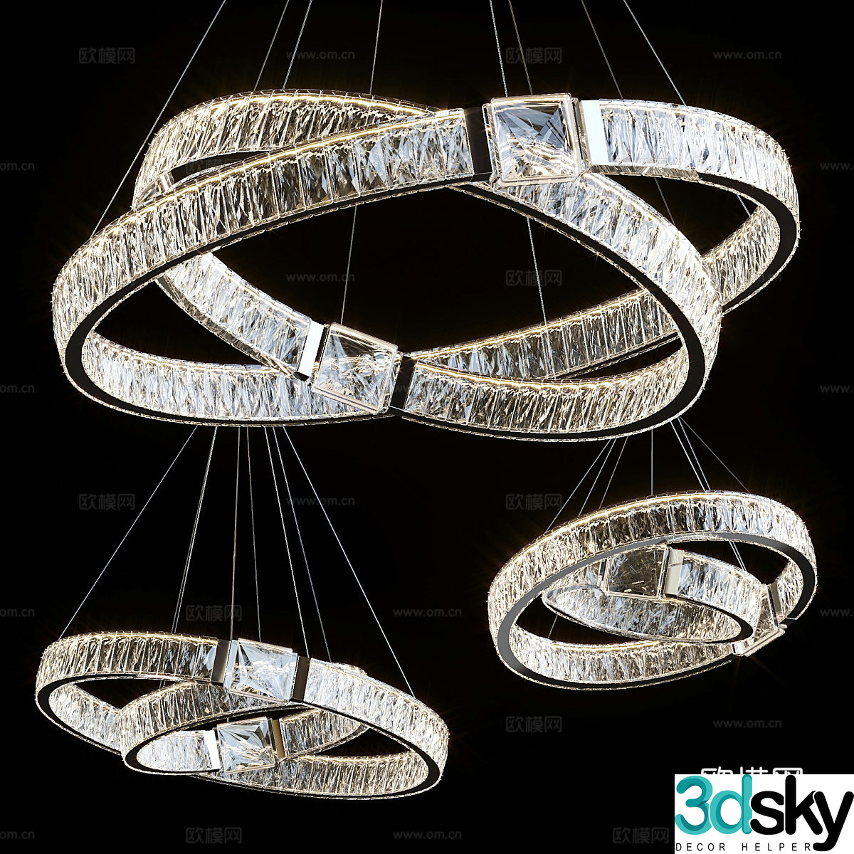 Modern light luxury SYLVEST decorative chandelier 3d model