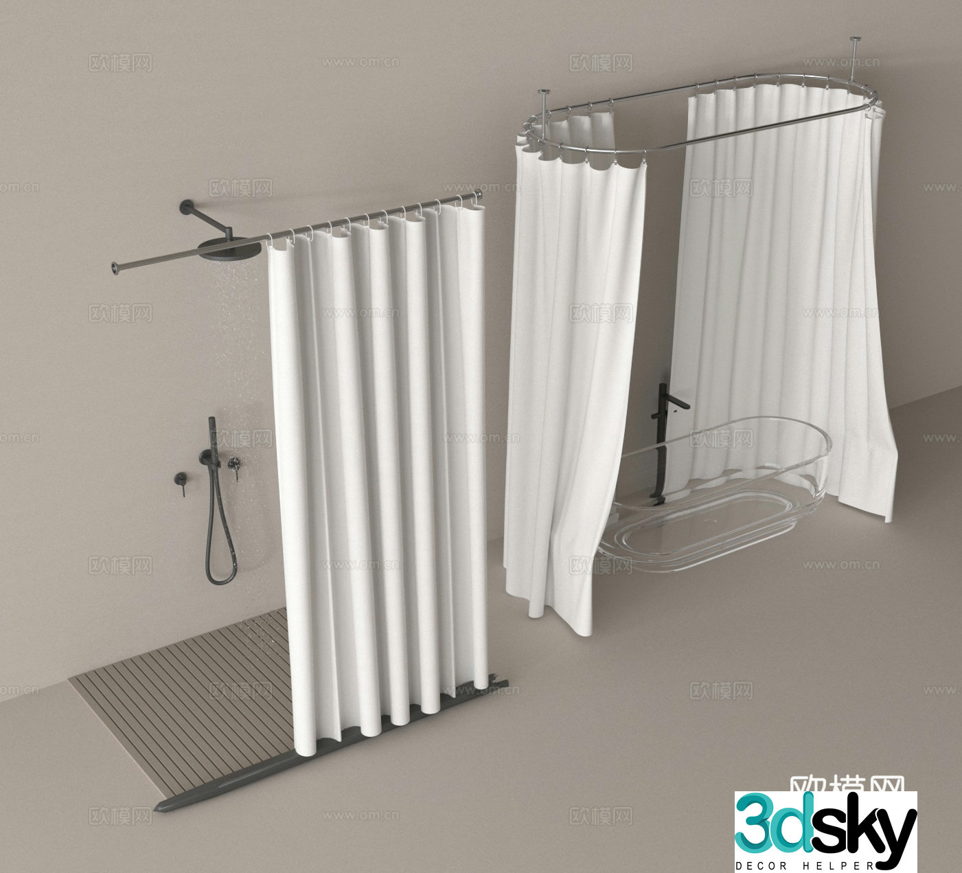 Shower room shower room bathroom 3d model