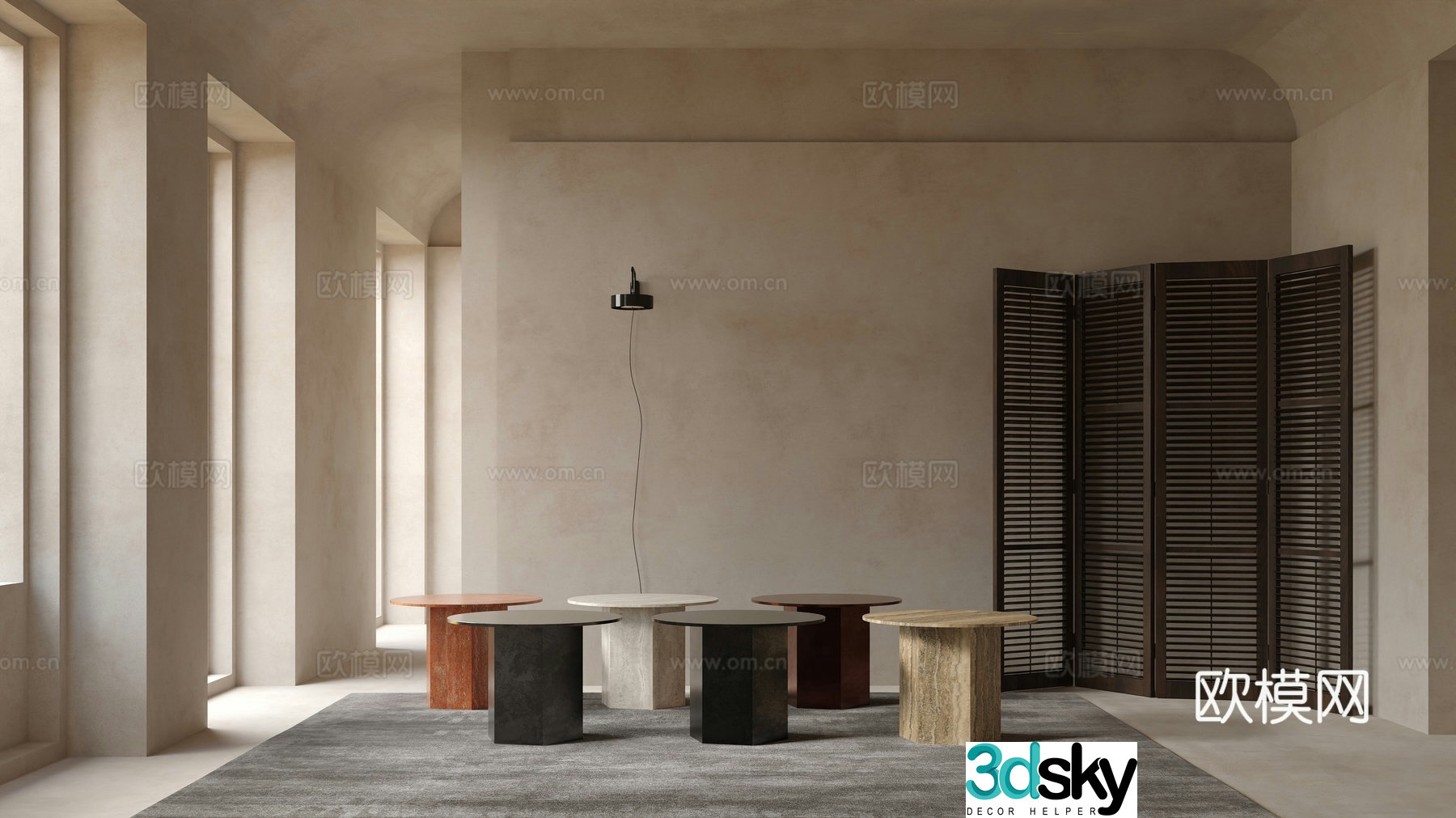 GUBI modern side table 3D model
