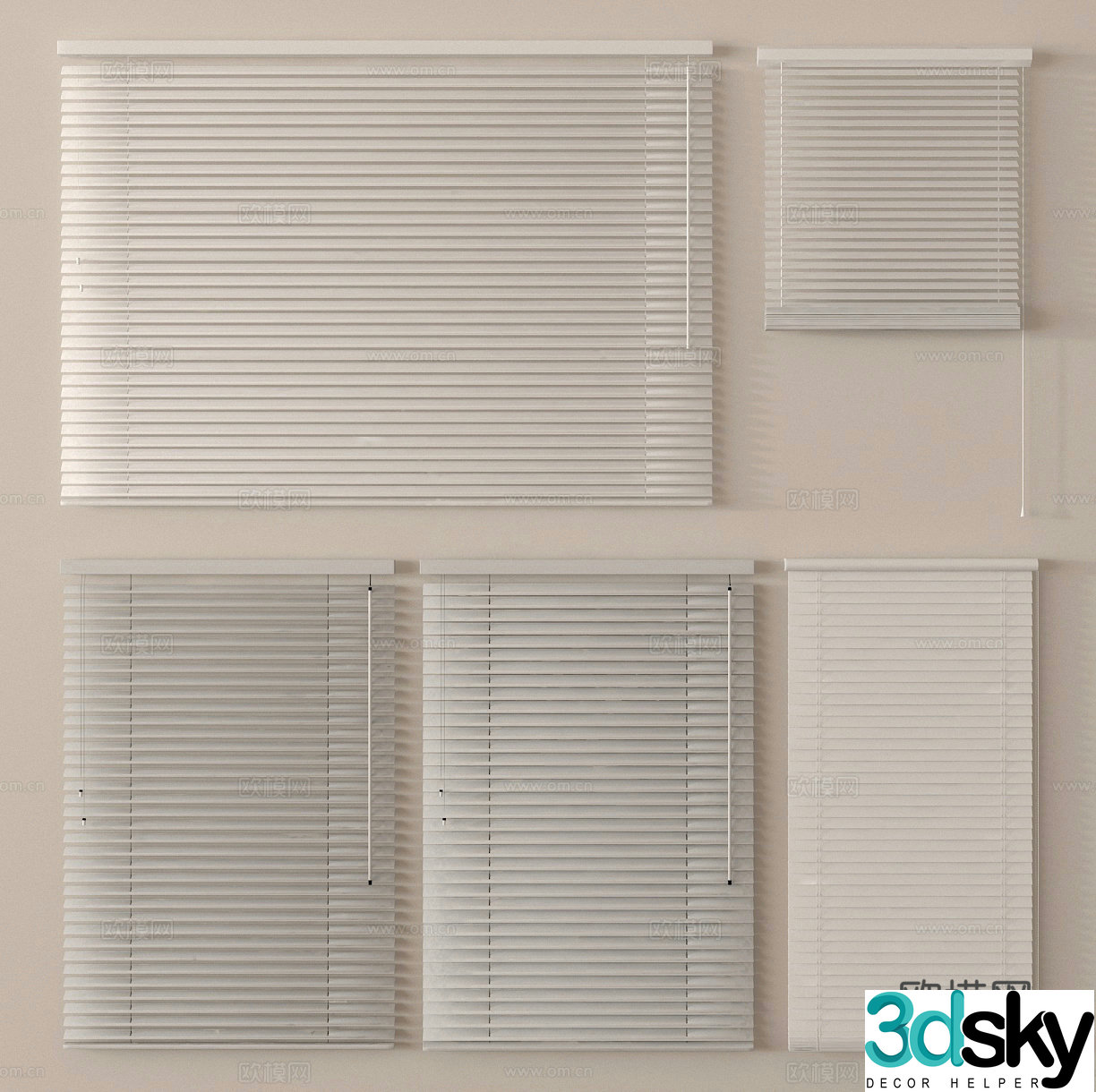 Venetian blinds pull curtains blinds 3D model