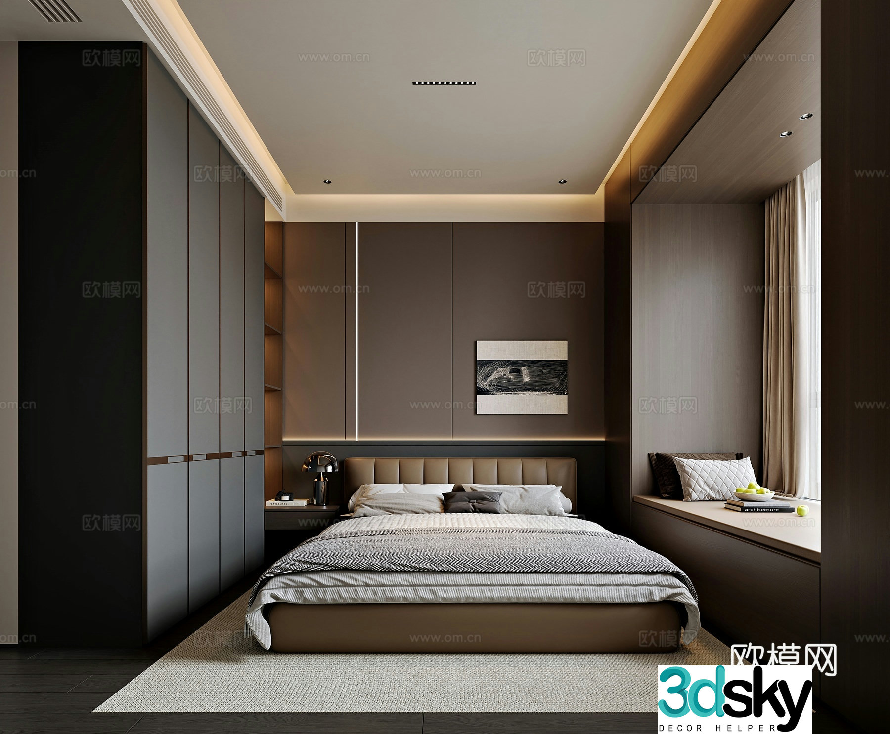Modern style home bedroom 3d model