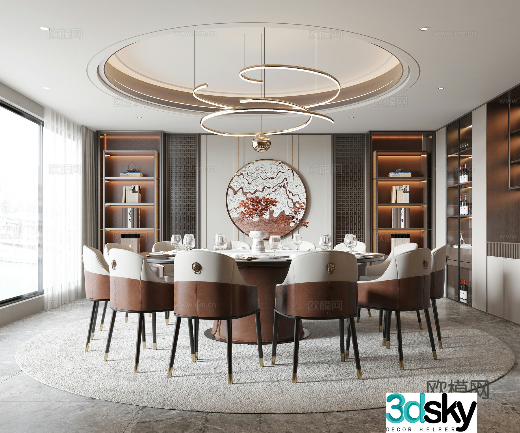 New Chinese restaurant private room 3D model