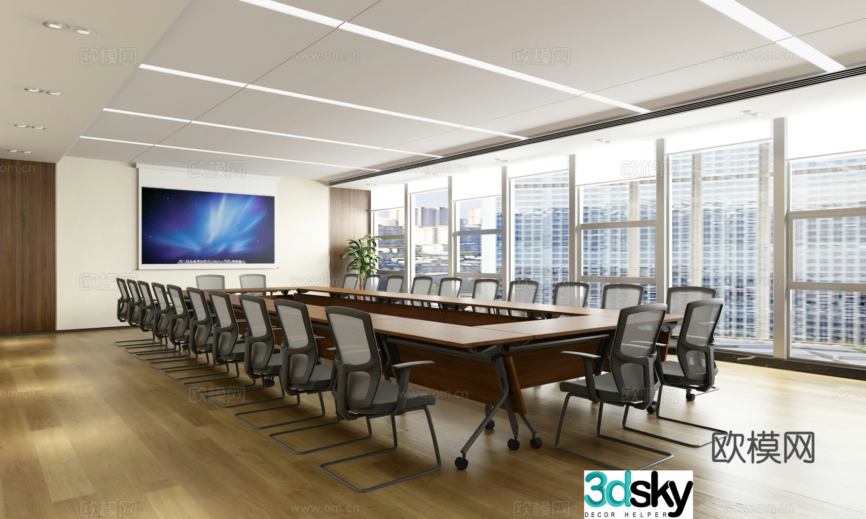 Modern conference room training room multifunctional room learning discussion room 3d model