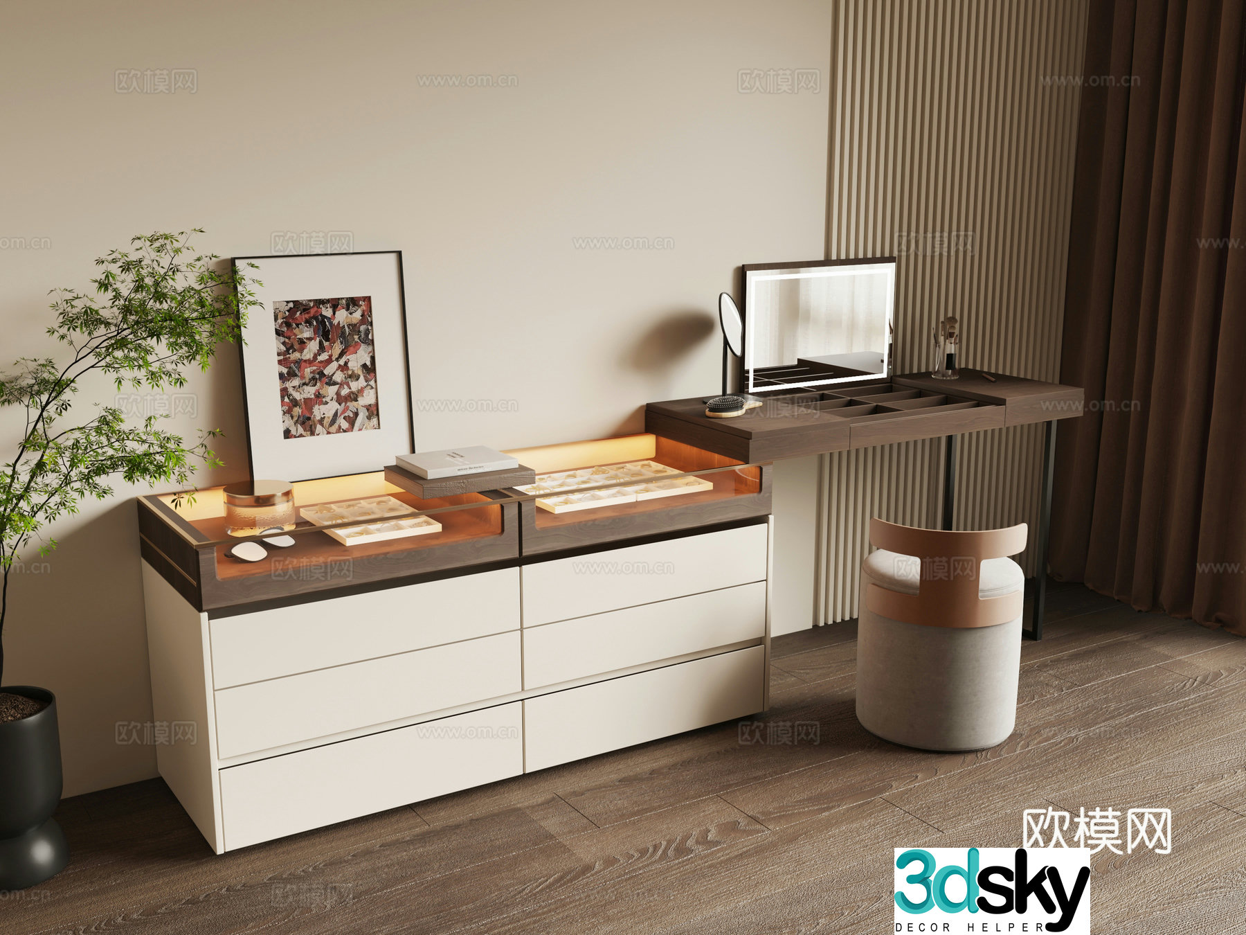 Modern dressing table 3d model