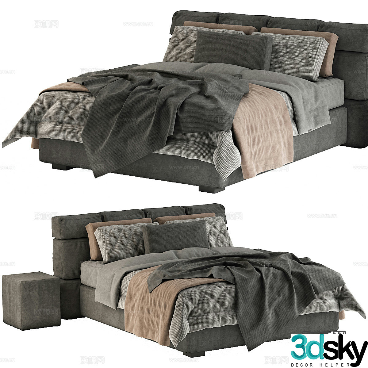 Double bed 3d model