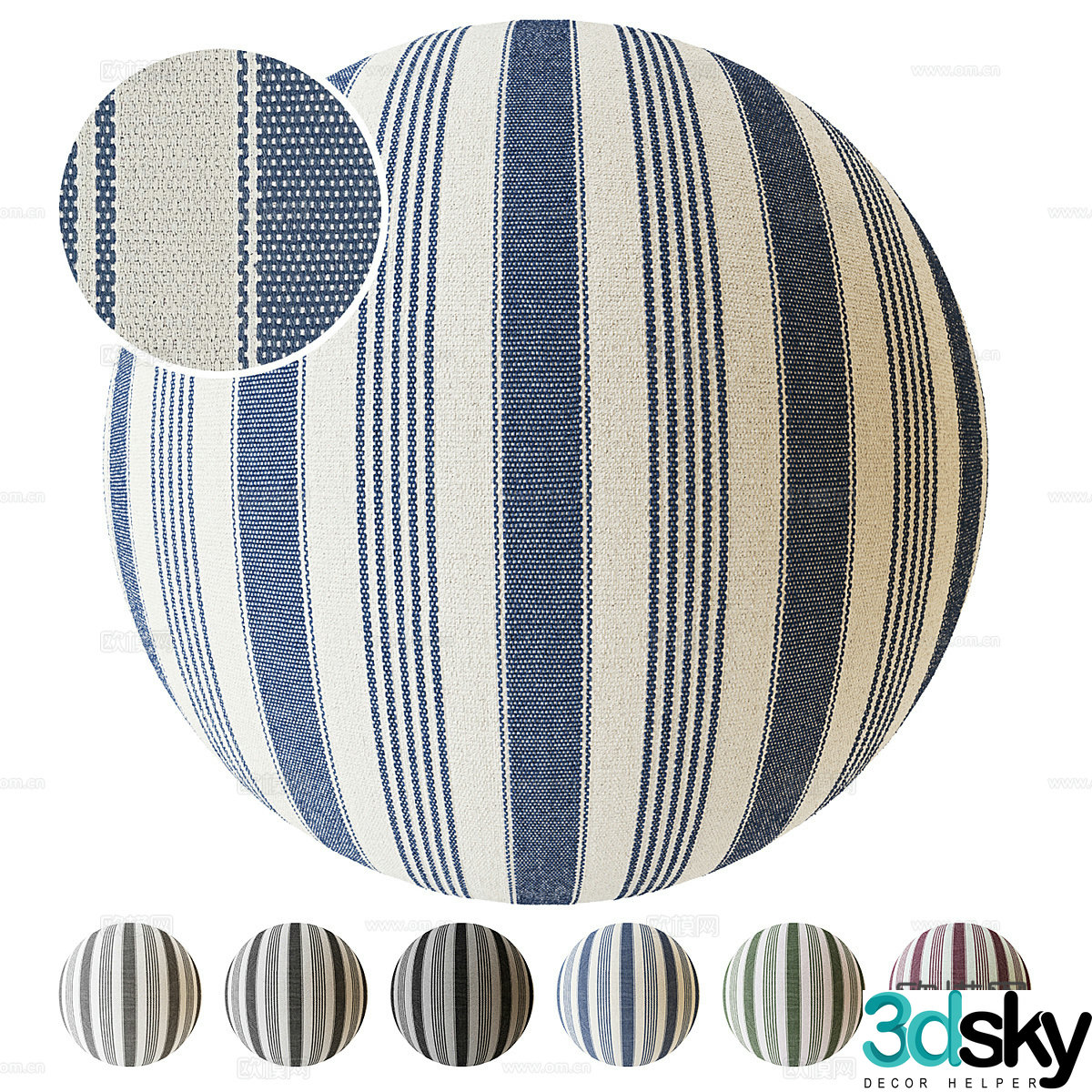 Modern seamless striped wall cloth material 3d model
