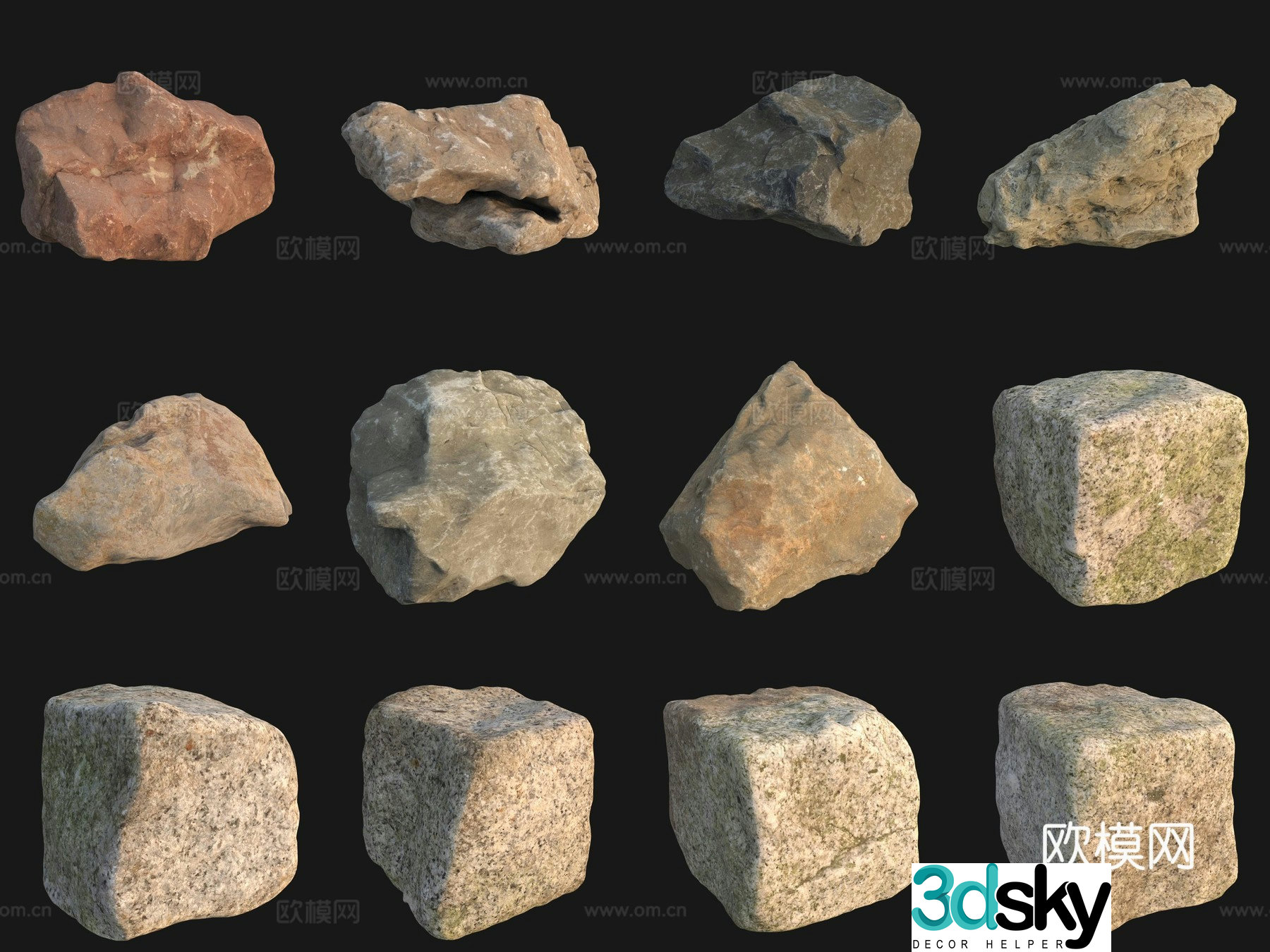 Rock big stone 3d model