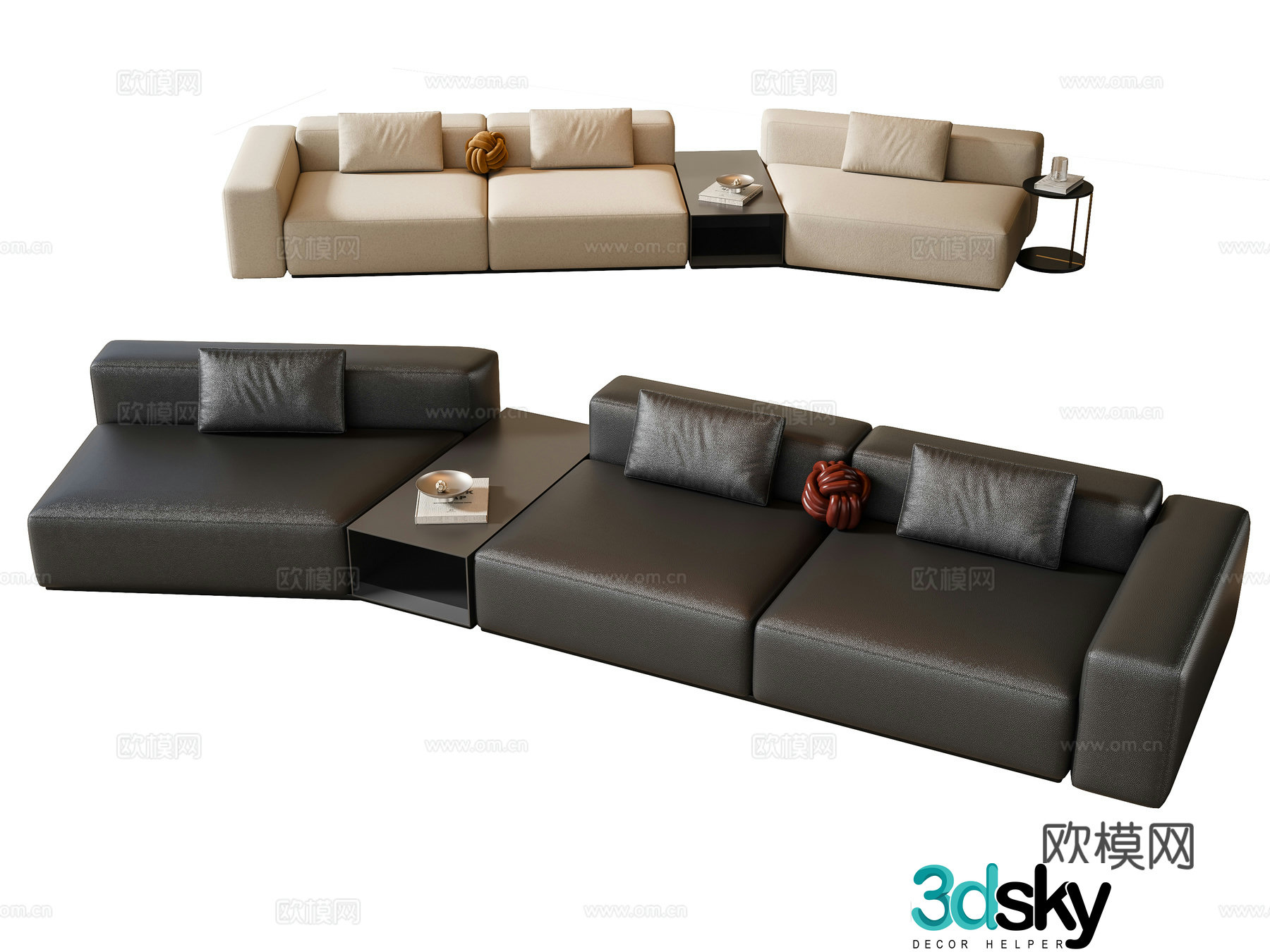 Modern Italian multiplayer sofa 3d model