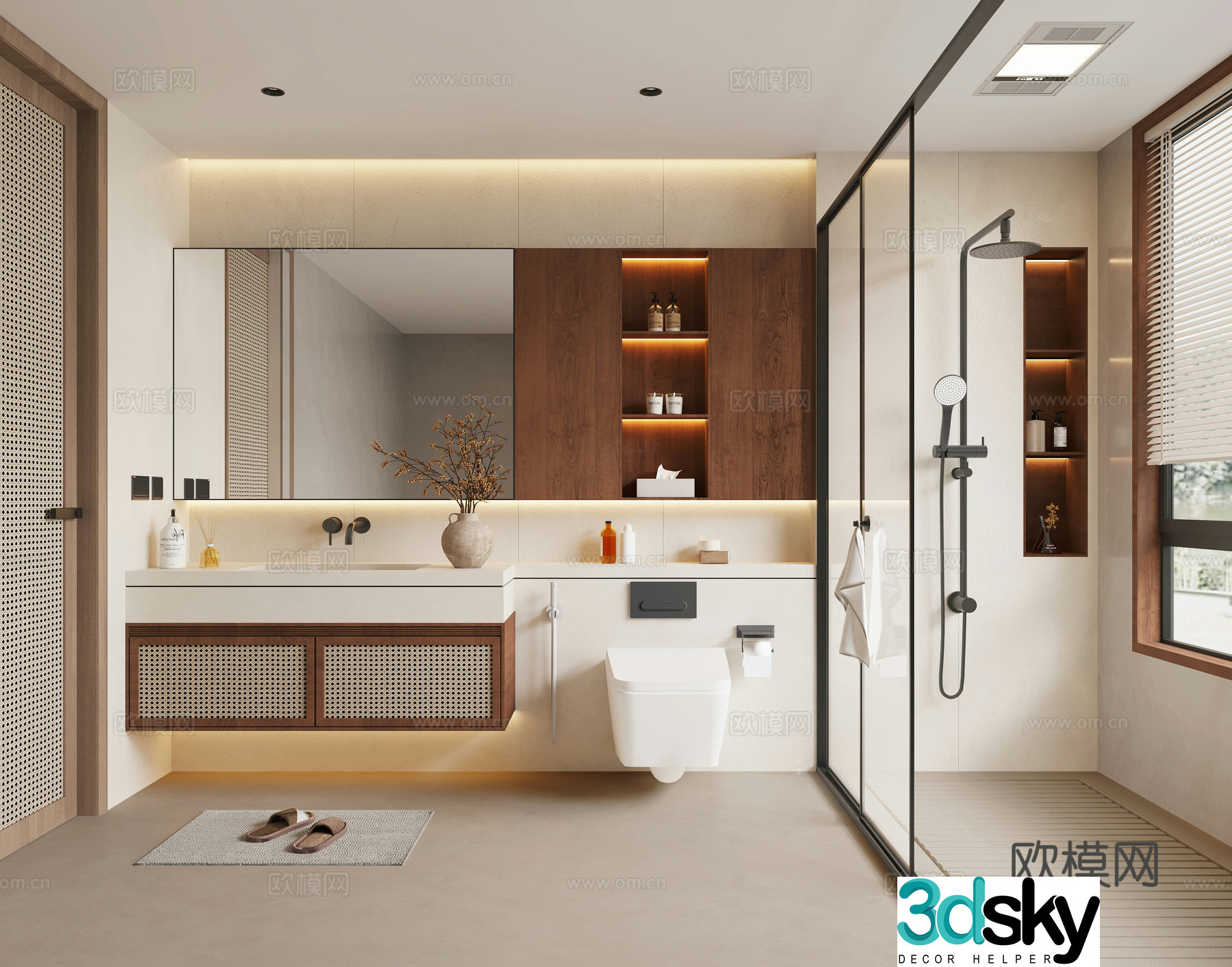 Wasabi Middle Style Bathroom 3D Model