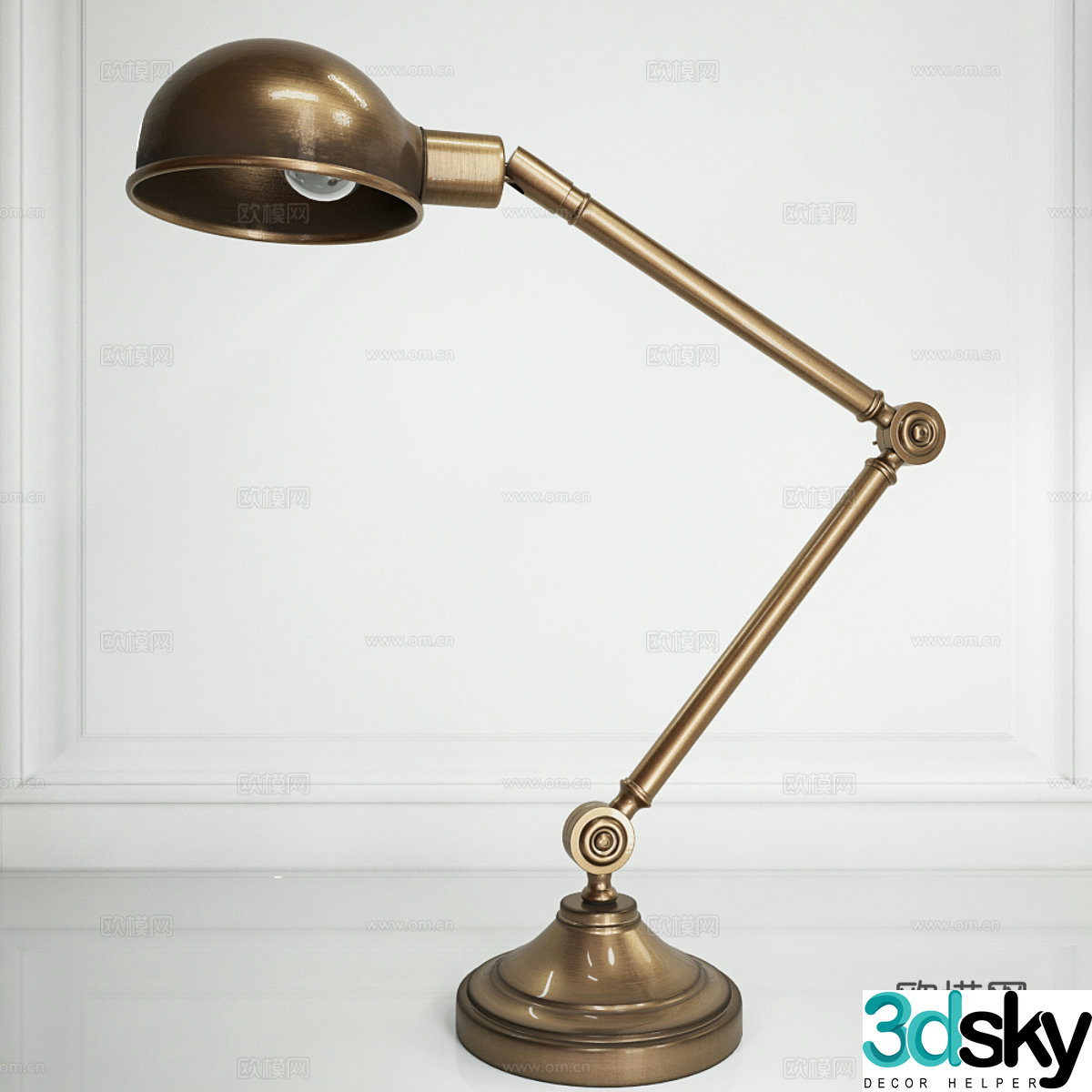 Simple European desk lamp Classical desk lamp Retro desk lamp Metal desk lamp Learning desk lamp Bedside desk lamp 3D model