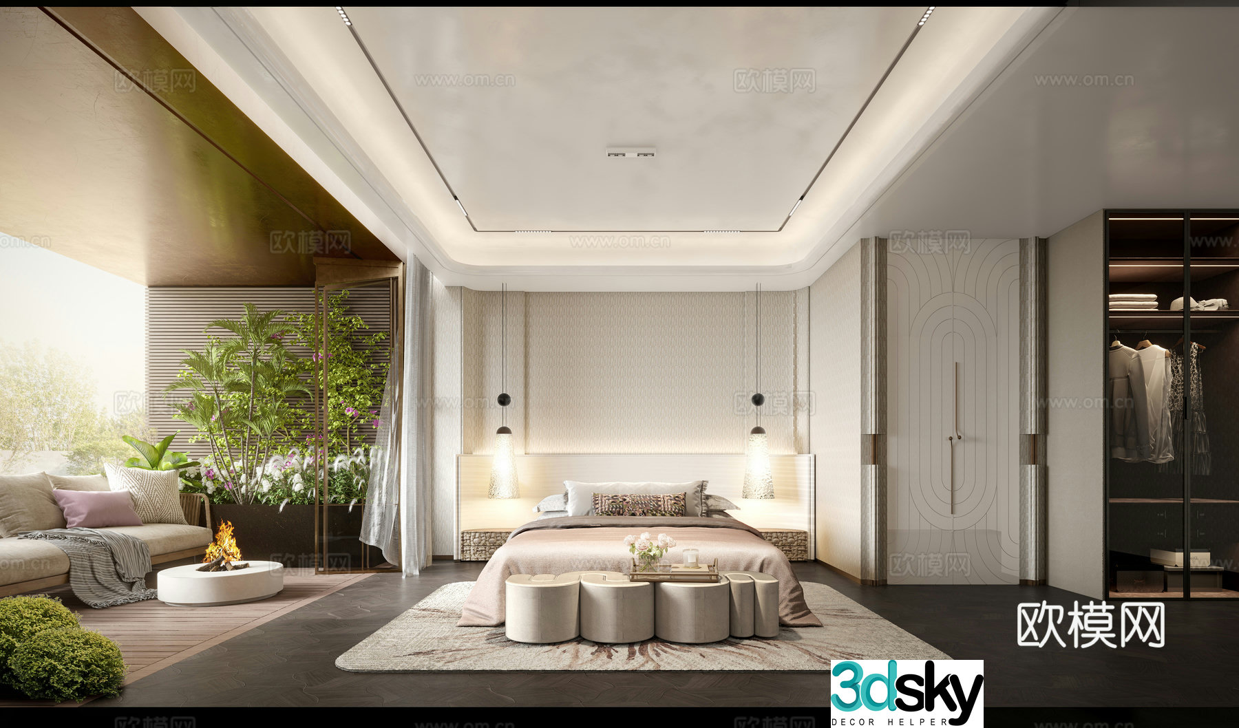 Modern bedroom 3d model