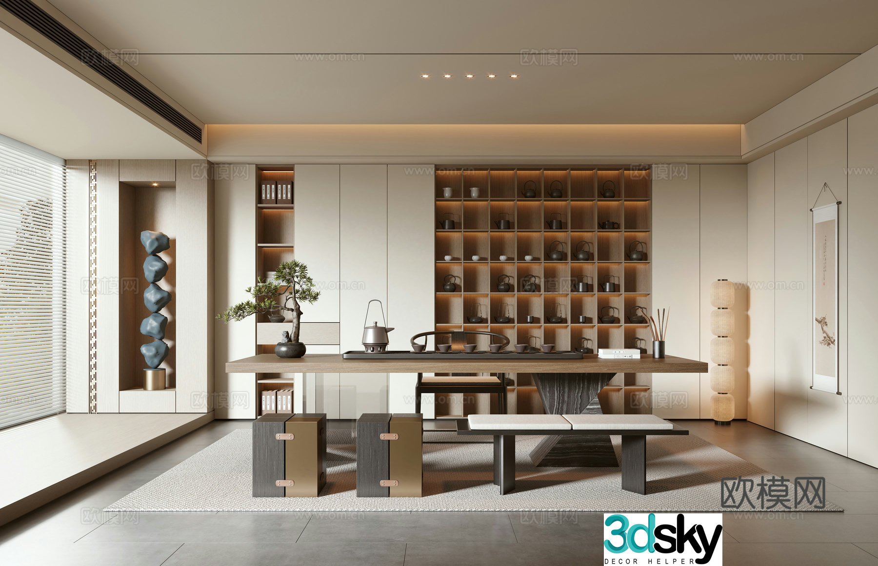 New Chinese tea room 3D model
