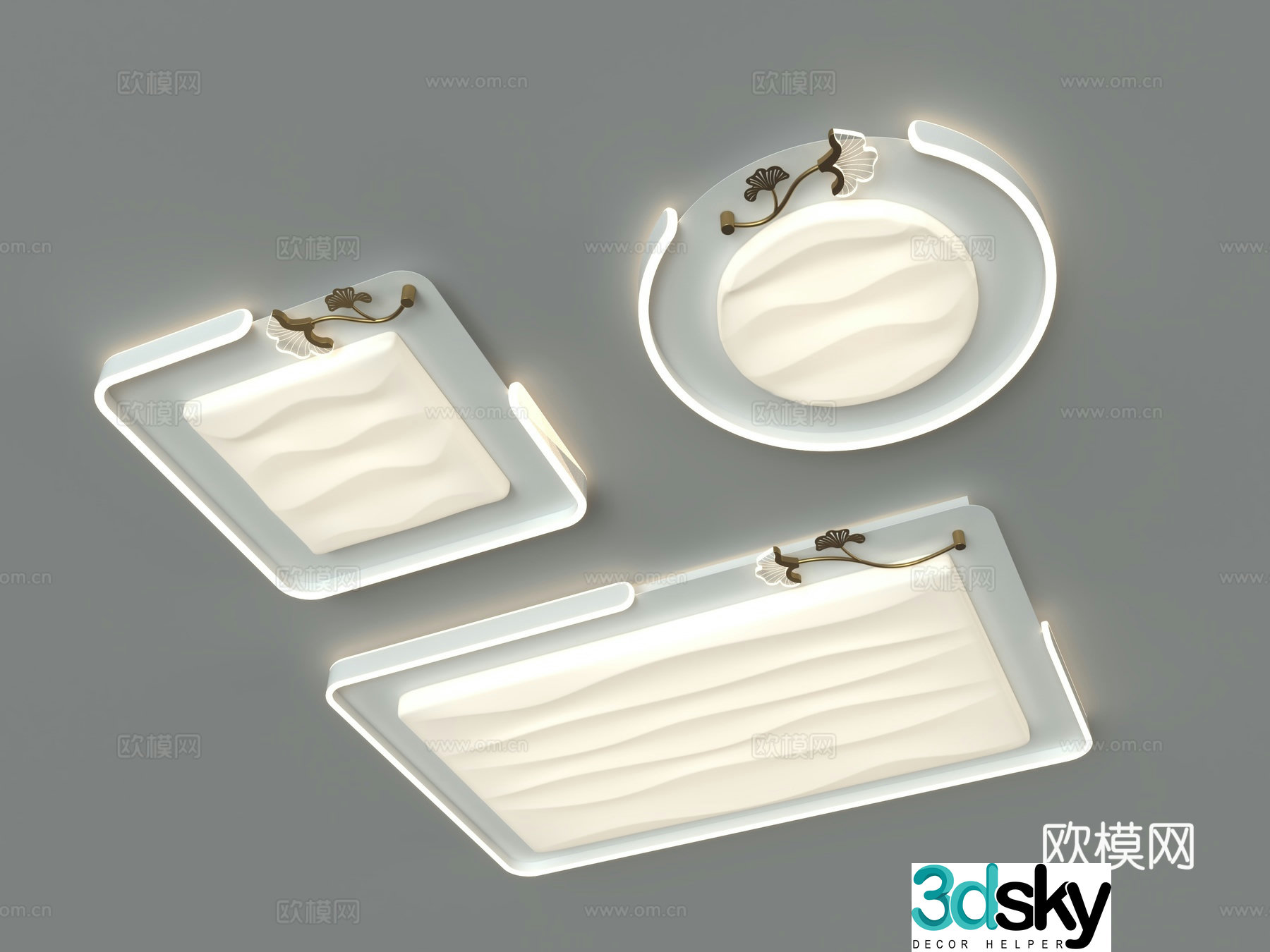Modern simple ceiling light Living room and bedroom ceiling light Combination package cream ceiling light 3d model
