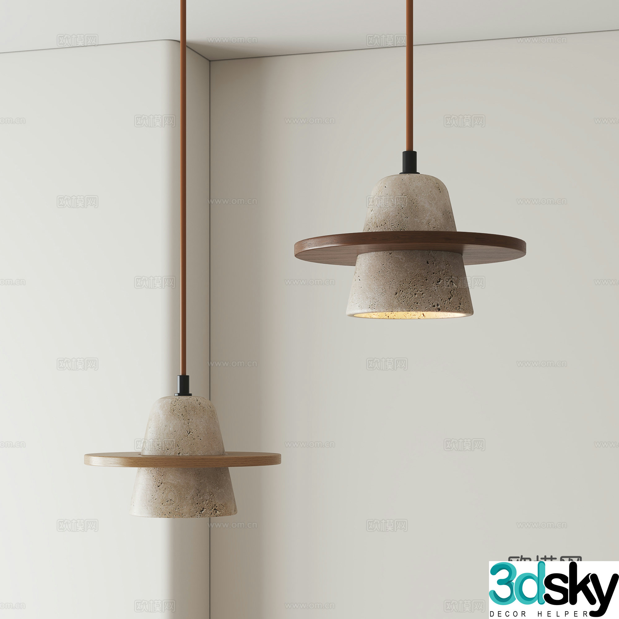 Wasabi Fenghuang Cave Stone Chandelier 3D Model