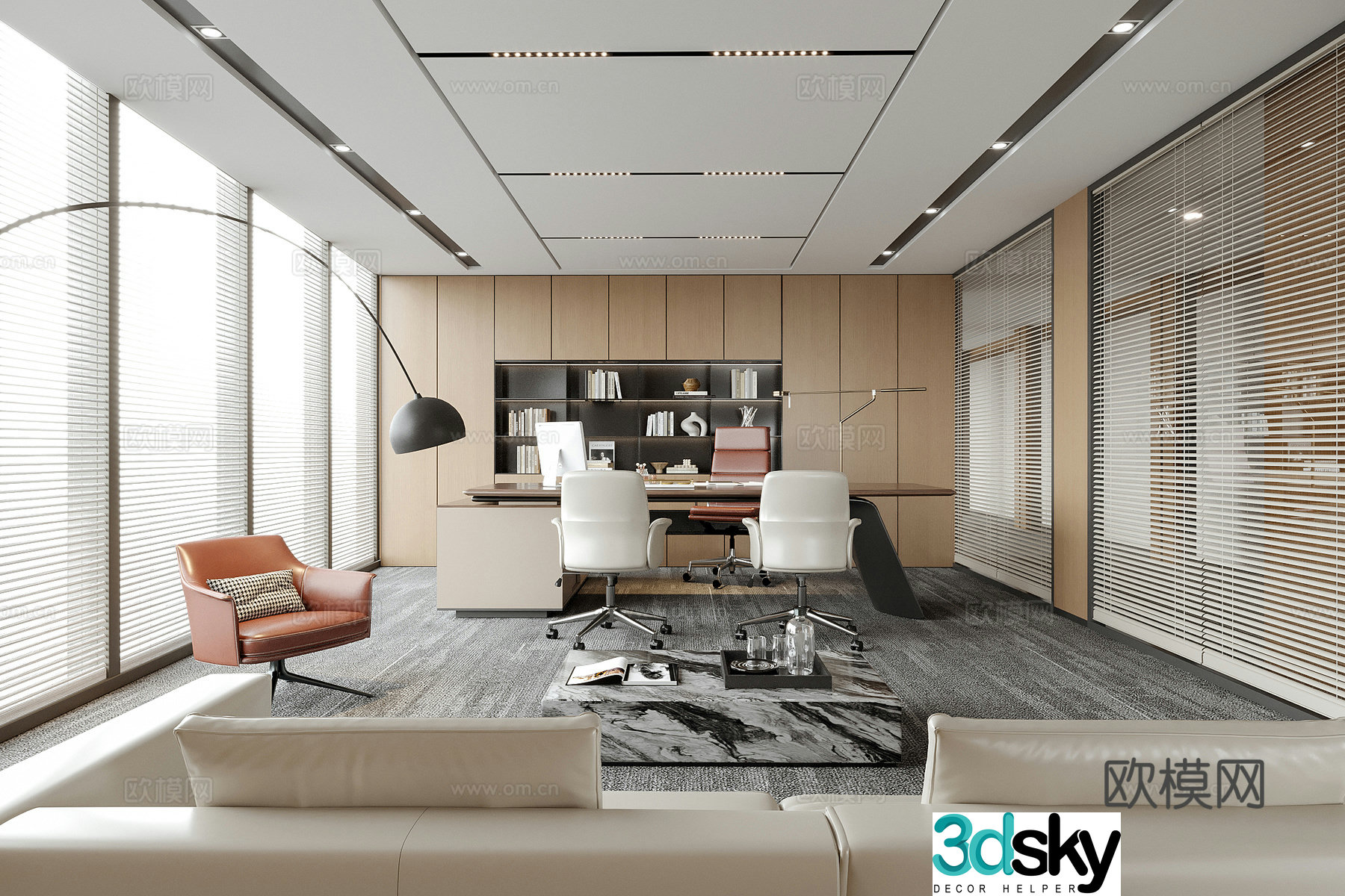 Modern General Manager Office Chairman Office Boss Office Desk Chair 3D Model