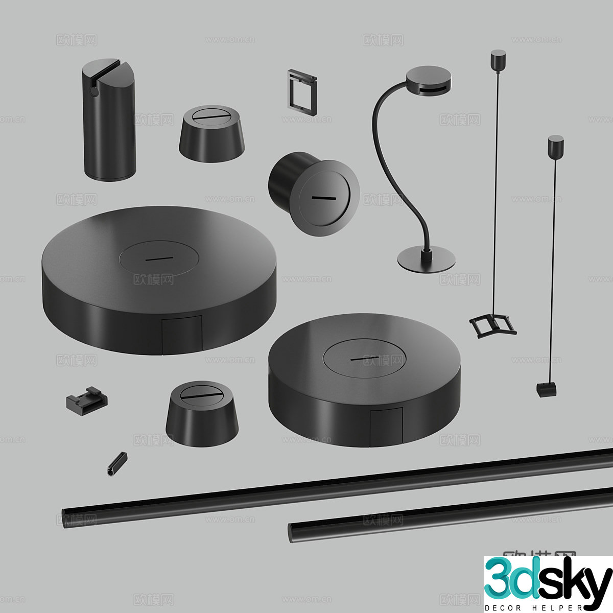 Modern simple lamp parts accessories 3d model