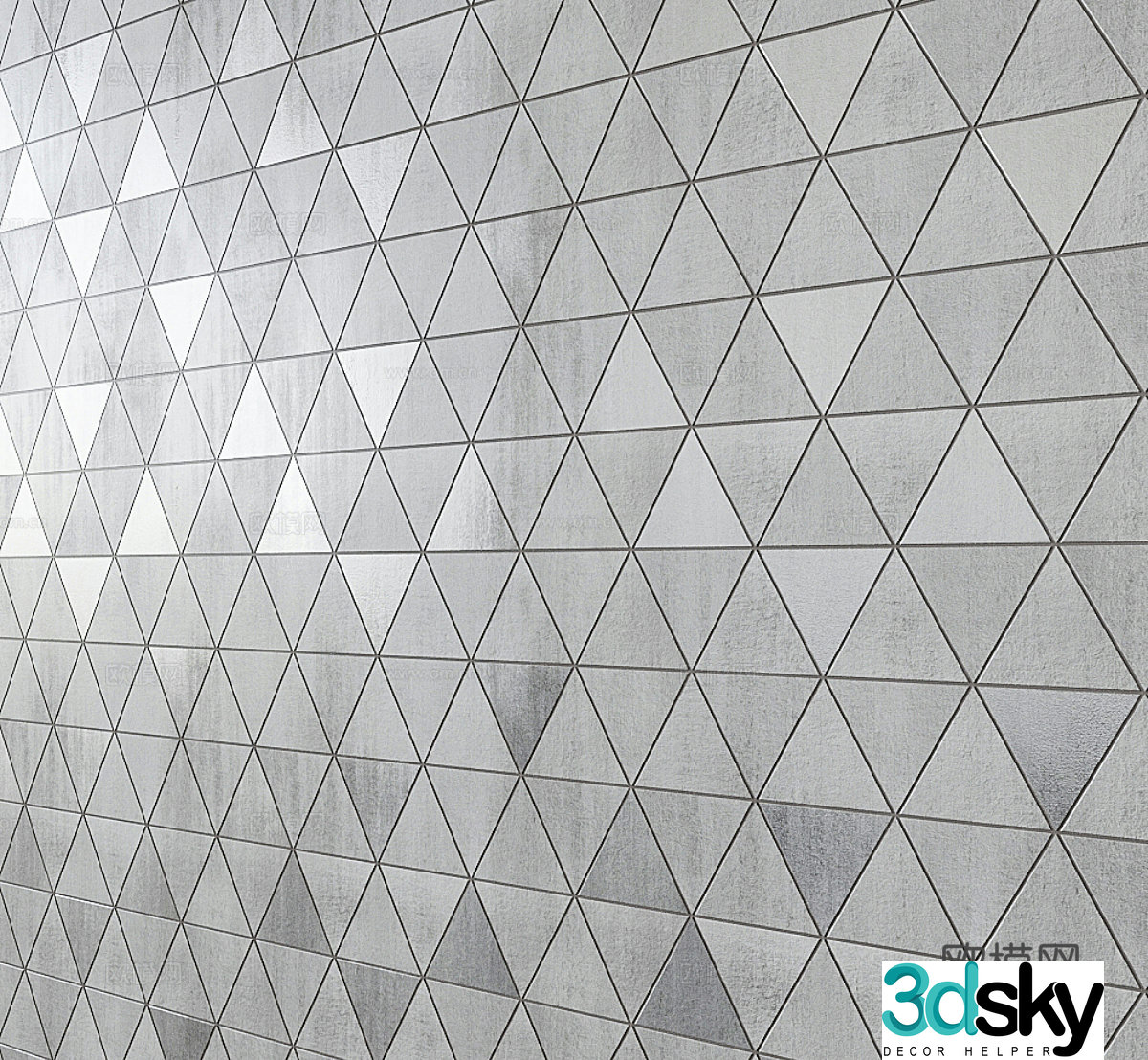 Mosaic wall tiles retro wall tiles rhombus wall tiles 3D model