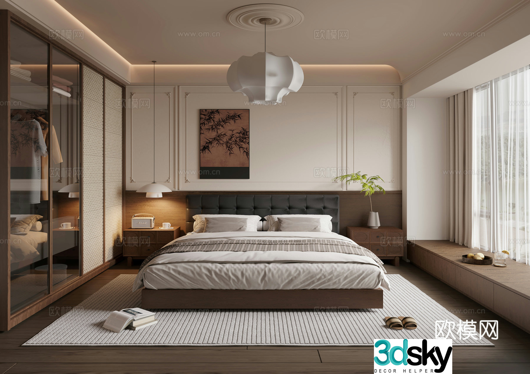Wasabi Middle Style Bedroom 3D Model