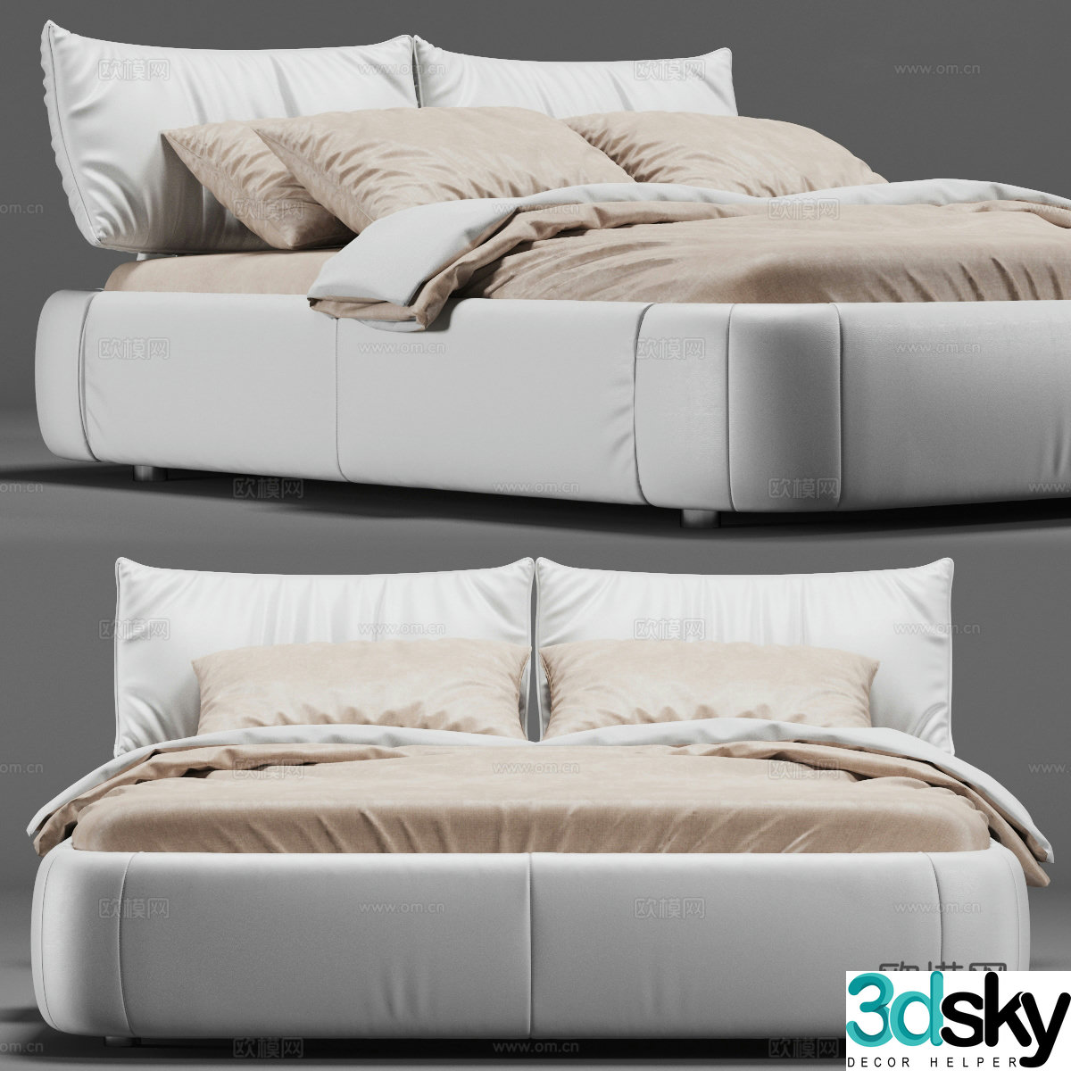 Double bed 3d model