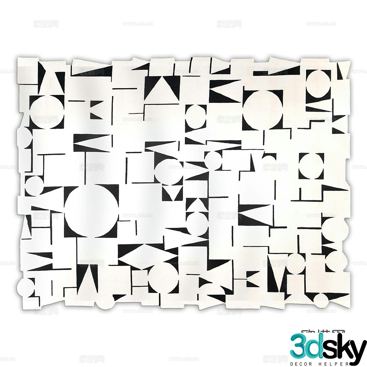 Modern minimalist carpet Carpet Simple carpet Living room carpet New Chinese style carpet 3d model