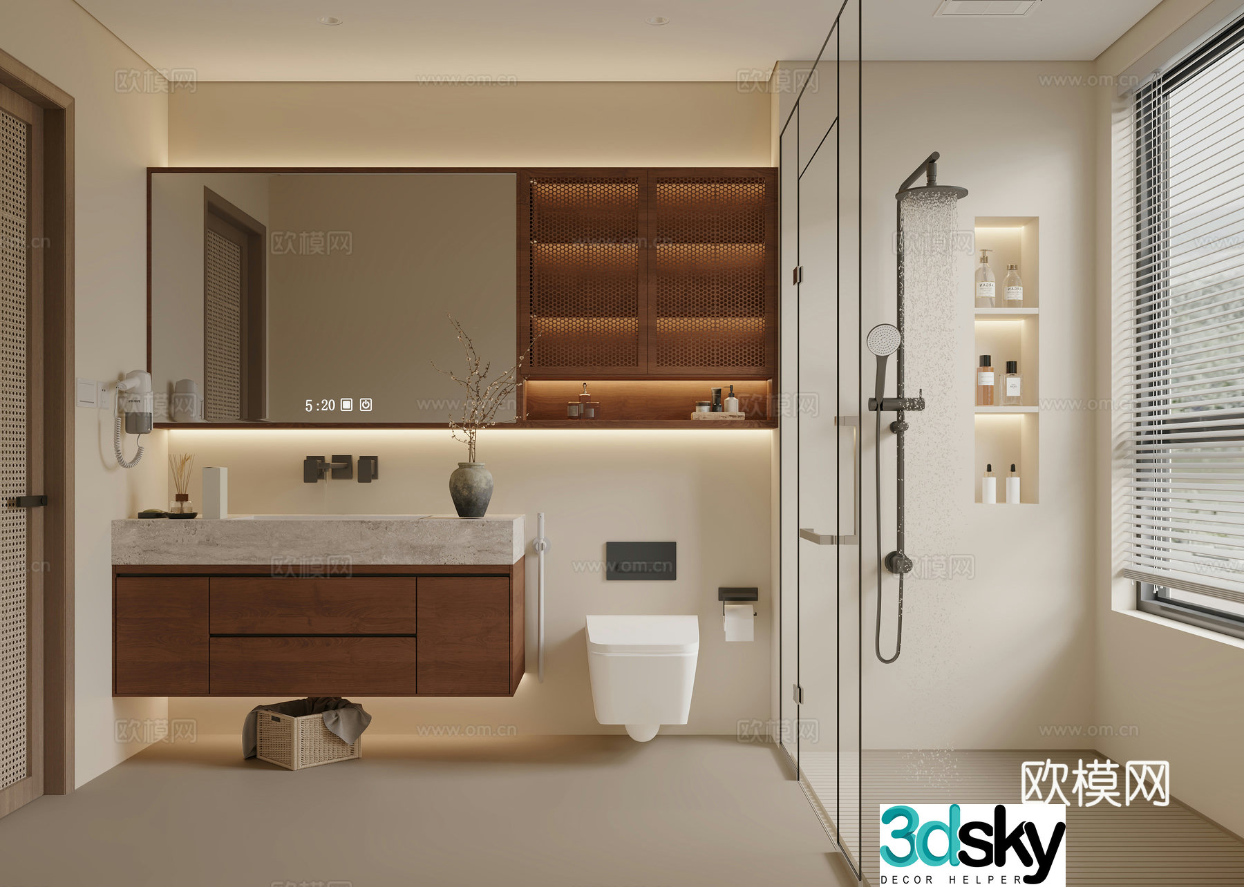 Wasabi Middle Style Bathroom 3D Model
