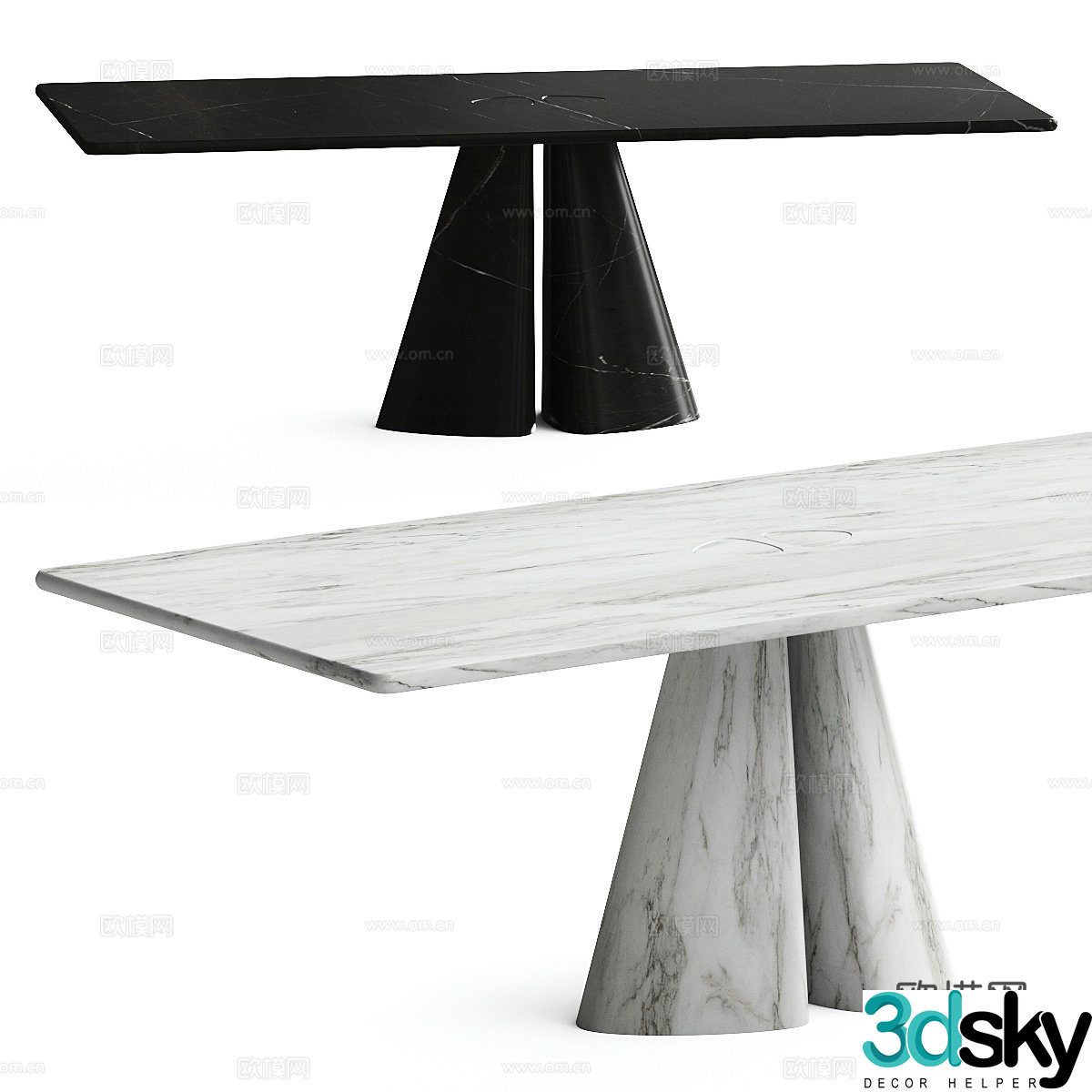 Modern Italian light luxury Laurameroni Raja dining table 3D model