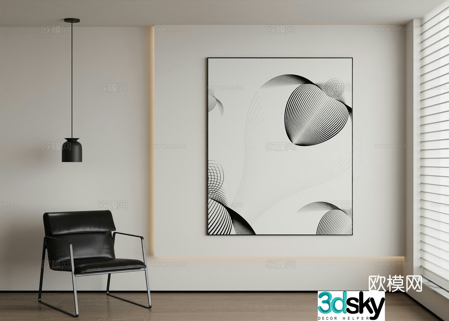 Modern decorative painting 3d model
