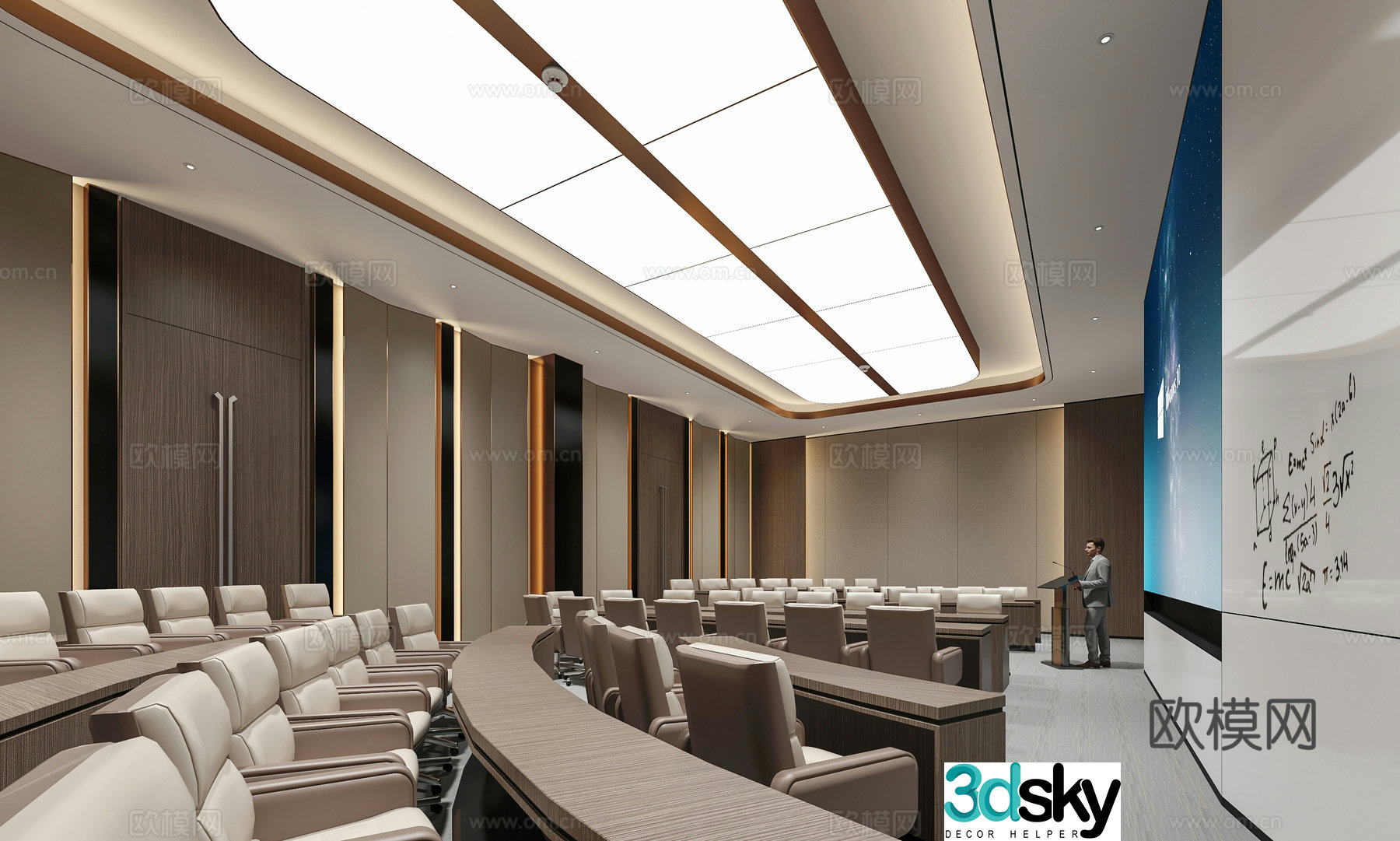 Modern large conference room 3d model