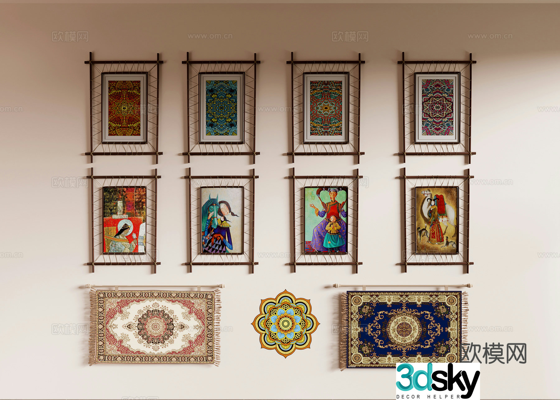 3D model of hanging painting