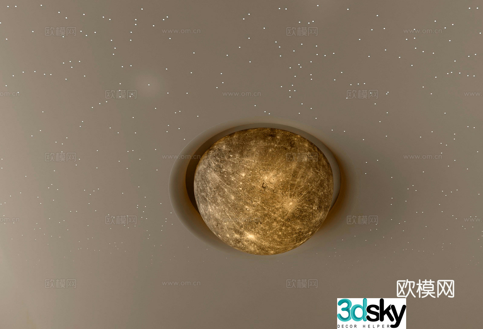 Moon light starry sky top 3D model