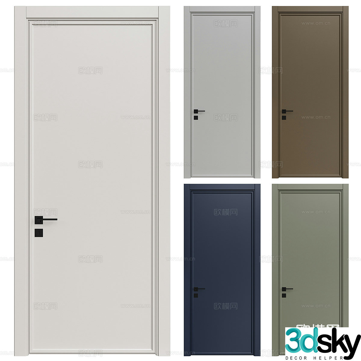 Modern Italian single-door 3D model