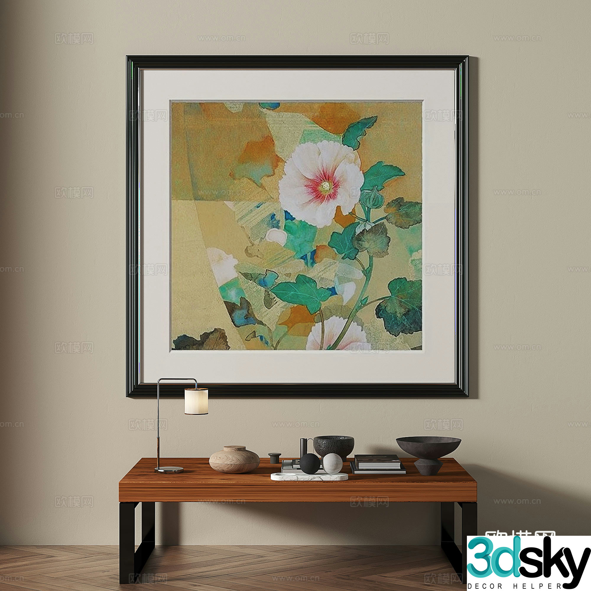 Modern medieval retro decorative painting 3d model